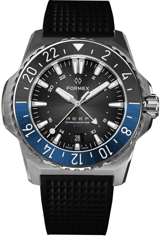 Formex REEF GMT Diver Watch - Black & Blue Ceramic Bezel, Swiss Automatic Movement, 300M Water Resistant - Perfect for Travel, Diving & Luxury Watch Collectors