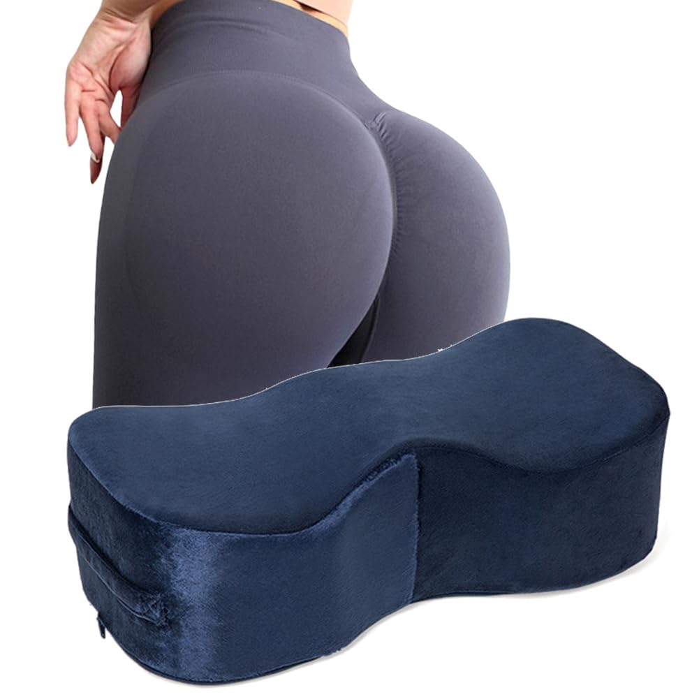 Post-Surgery BBL Pillow for Brazilian Butt Lift Recovery - Memory Foam Seat Cushion for Sitting & Driving - Comfortable Booty Pillow for Aftercare (Navy Blue) | Perfect for Post-Op Healing, Car Rides & Office Chairs
