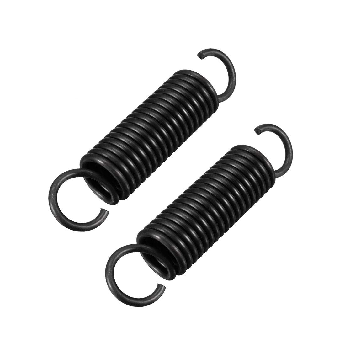 uxcell Extension Spring - 2.5mm Wire Diameter, 18mm Outer Diameter, 80mm Free Length, High-Quality Spring Steel Small Dual Hook Tension Spring (2 Pack) - Perfect for DIY Projects, Automotive Repairs, and Industrial Applications