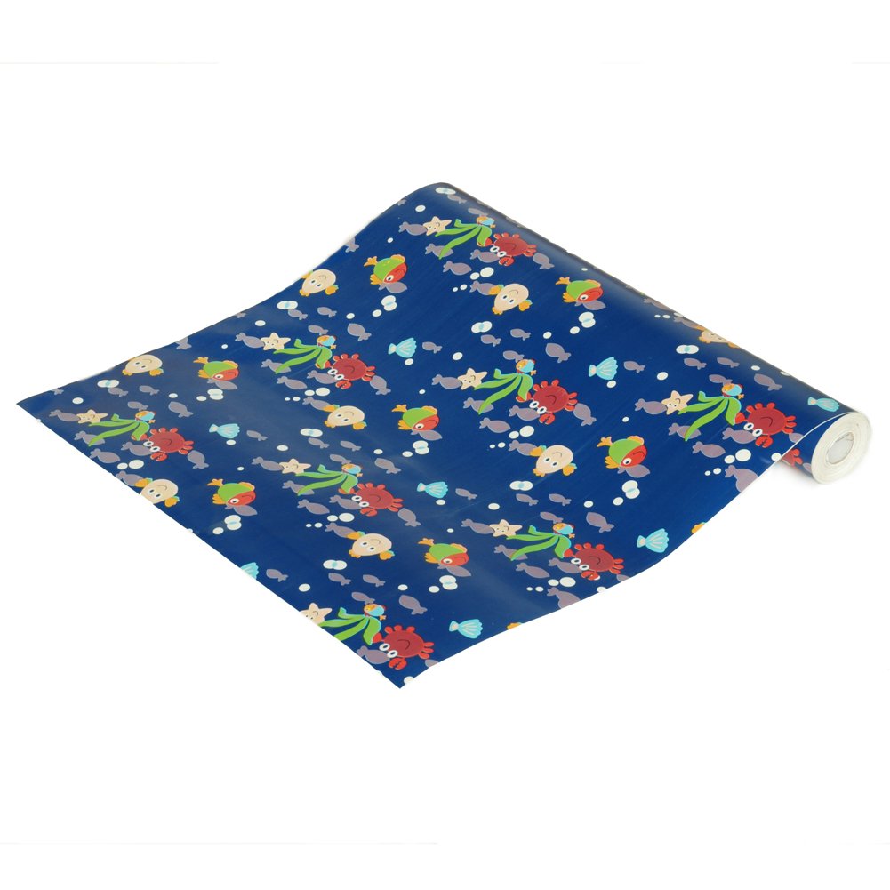 Cute Ocean World Self-Adhesive Wallpaper - Peel and Stick Removable Wall Decor for Bedroom, Living Room, Nursery (Sample) - Perfect for Home Renovation and Interior Design