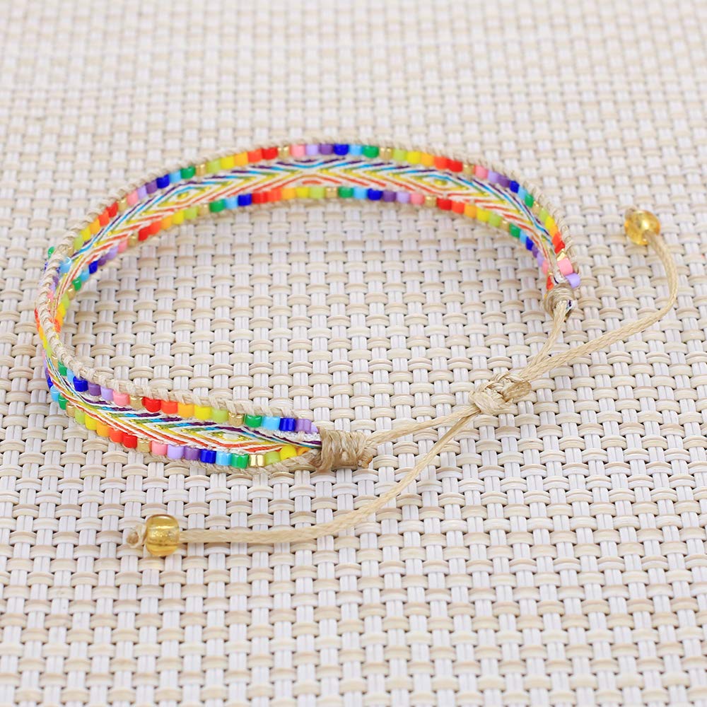 C·QUAN CHI Women's Colorful Wrap Bracelet - Handmade Adjustable Friendship Bracelet with Charms for Boho Style & Everyday Wear