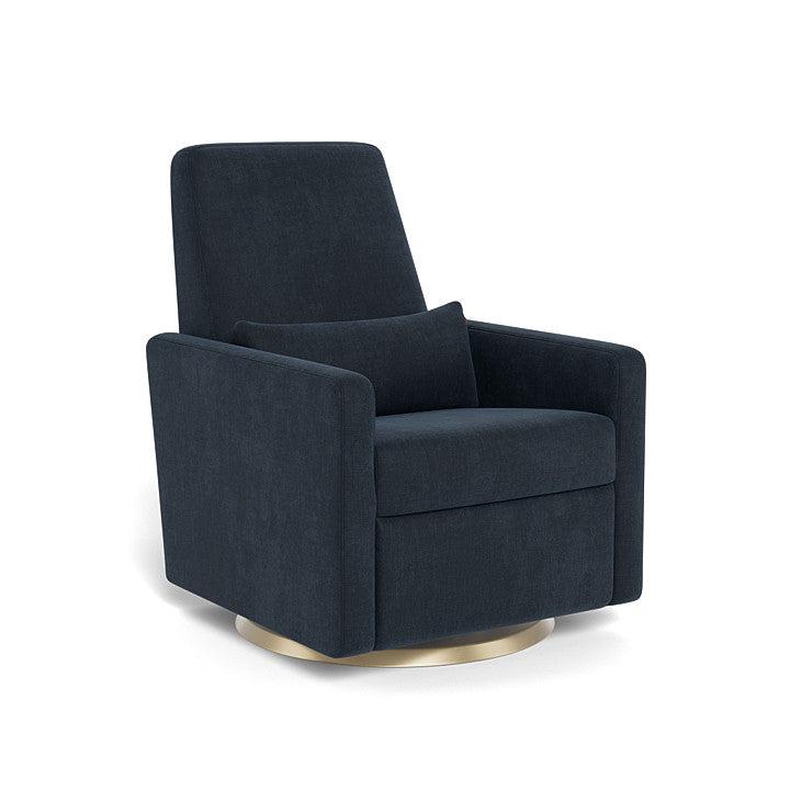 Monte Design Motorized Grano Glider Recliner with Matte Gold Swivel Base - Power Lift Chair for Living Room, Nursery & Home Theater Comfort