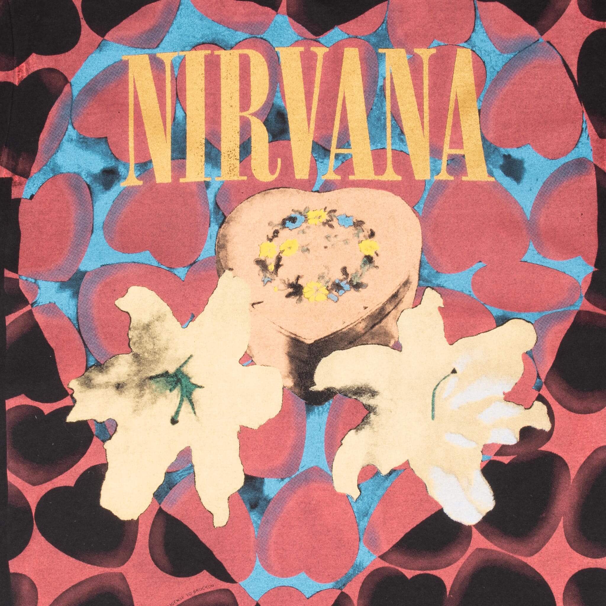 Vintage 1993 Nirvana Heart Box All Over Print Bootleg Tee Shirt XL - Made in USA - Perfect for Concerts, Grunge Fashion & 90s Retro Style