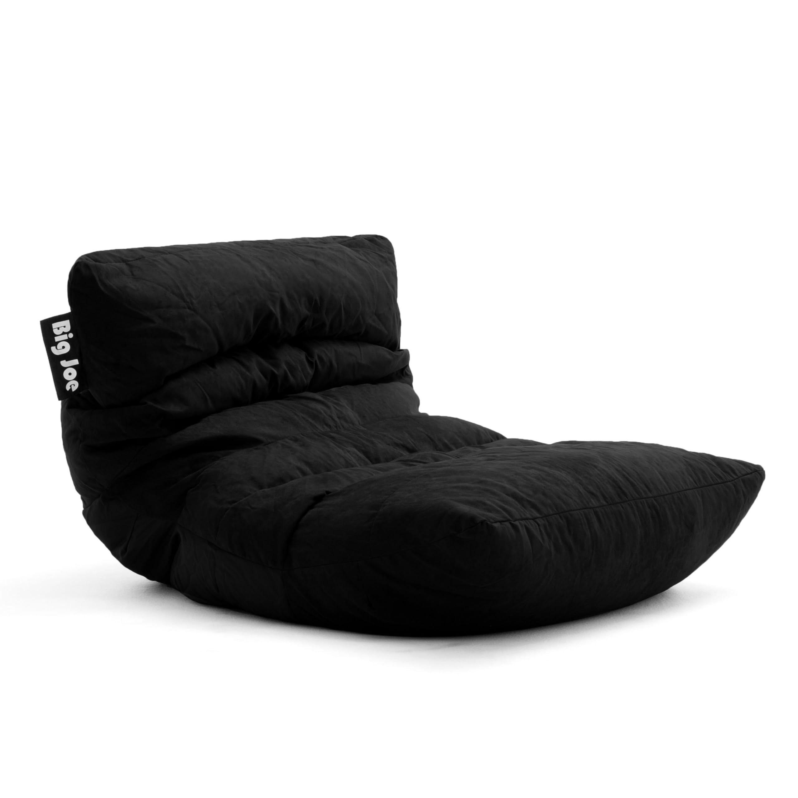 Big Joe Roma Bean Bag Chair - 3 Feet, Black Plush, Ultra Soft Polyester Filling | Perfect for Living Room, Bedroom, Dorm & Game Room Relaxation