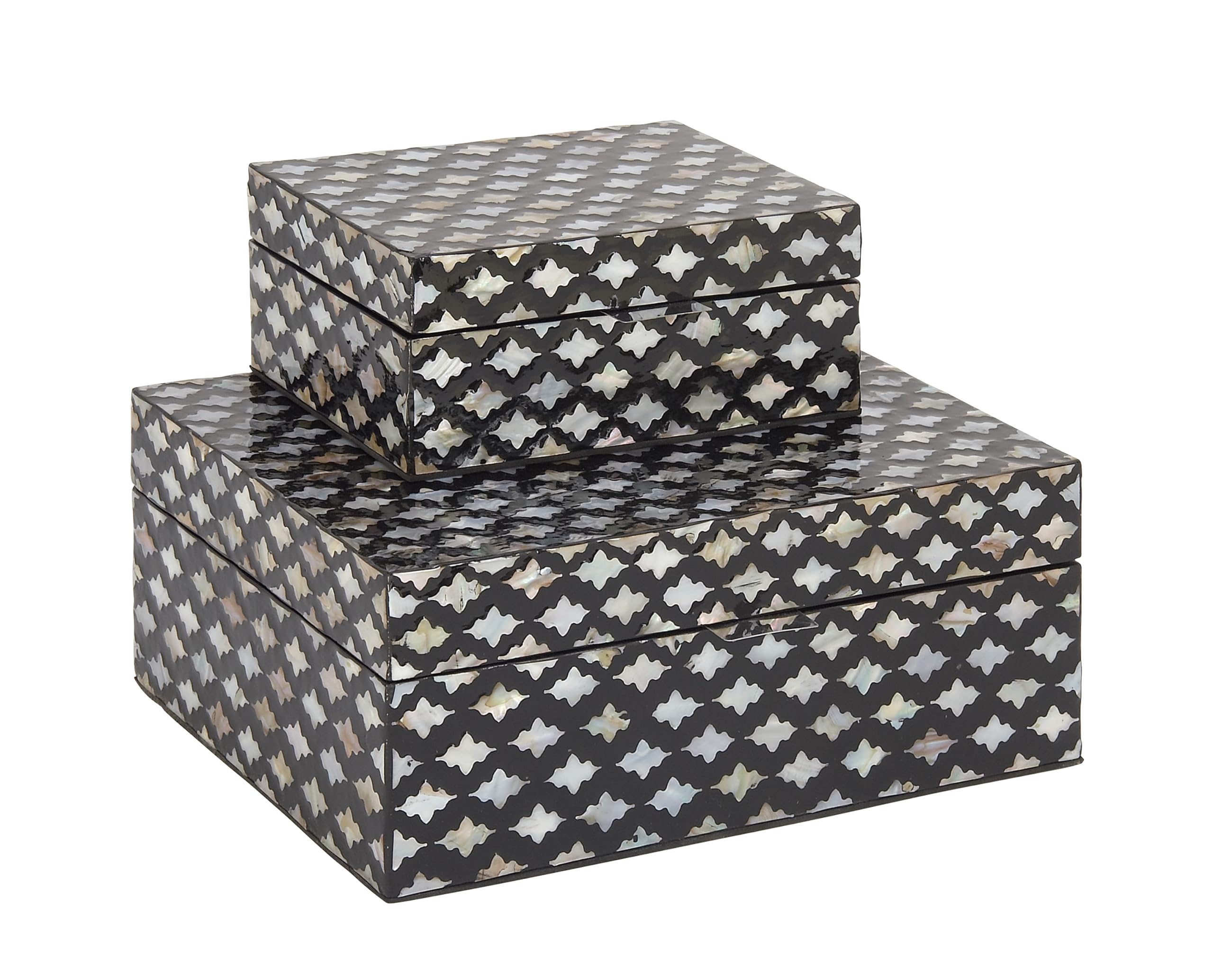Deco 79 Mother of Pearl Shell Decorative Keepsake Box Set - 12