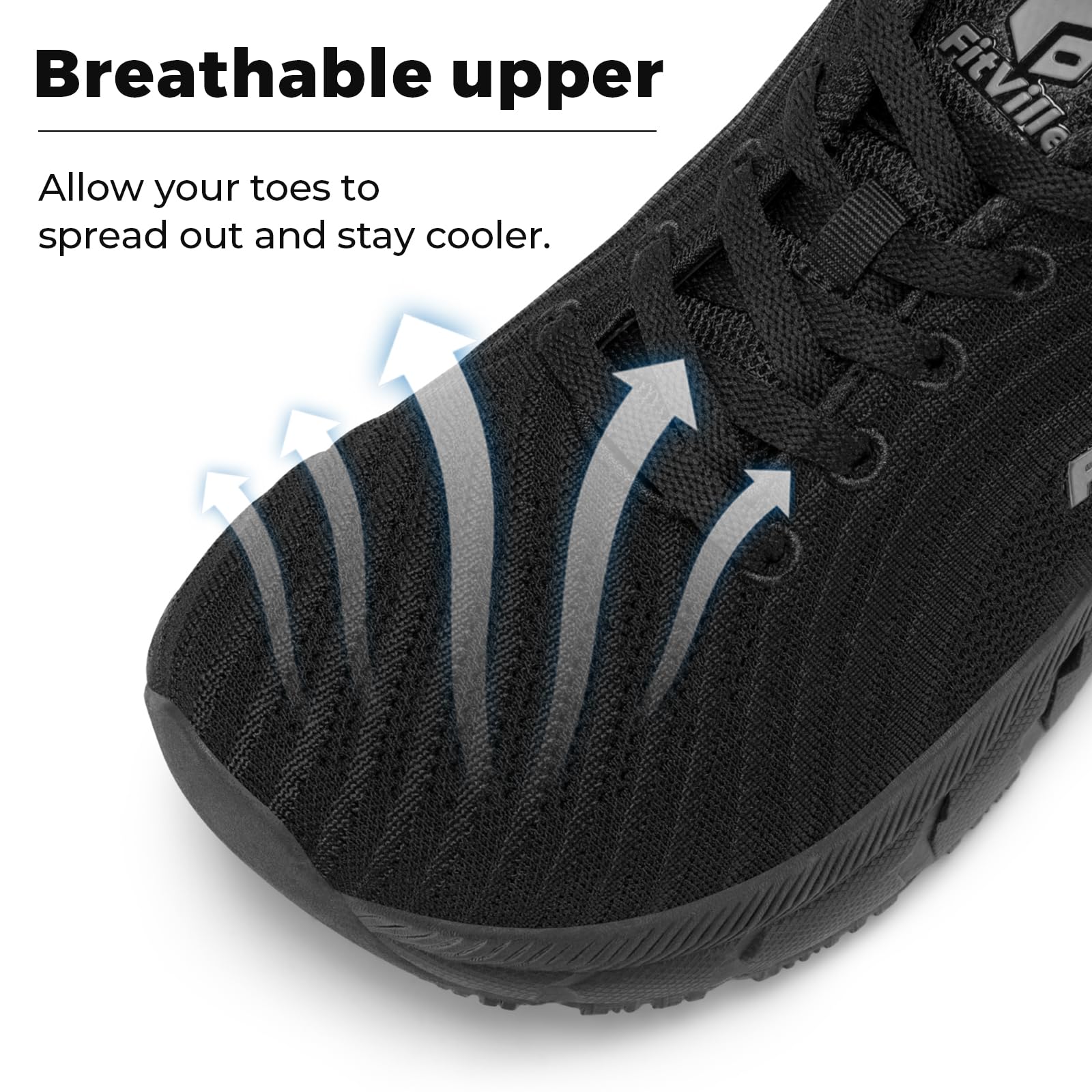 FitVille Women's Wide Toe Box Running Shoes - Comfortable Non-Slip Extra Wide Sneakers for Swollen Feet - Lightweight Athletic Shoes for Walking, Jogging & Everyday Wear
