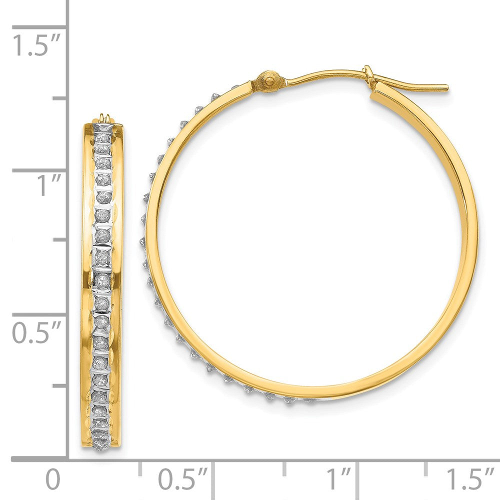 14K Gold Diamond Hinged Hoop Earrings - Round Brilliant Cut Dangle Earrings for Women, Perfect for Weddings, Parties & Everyday Elegance