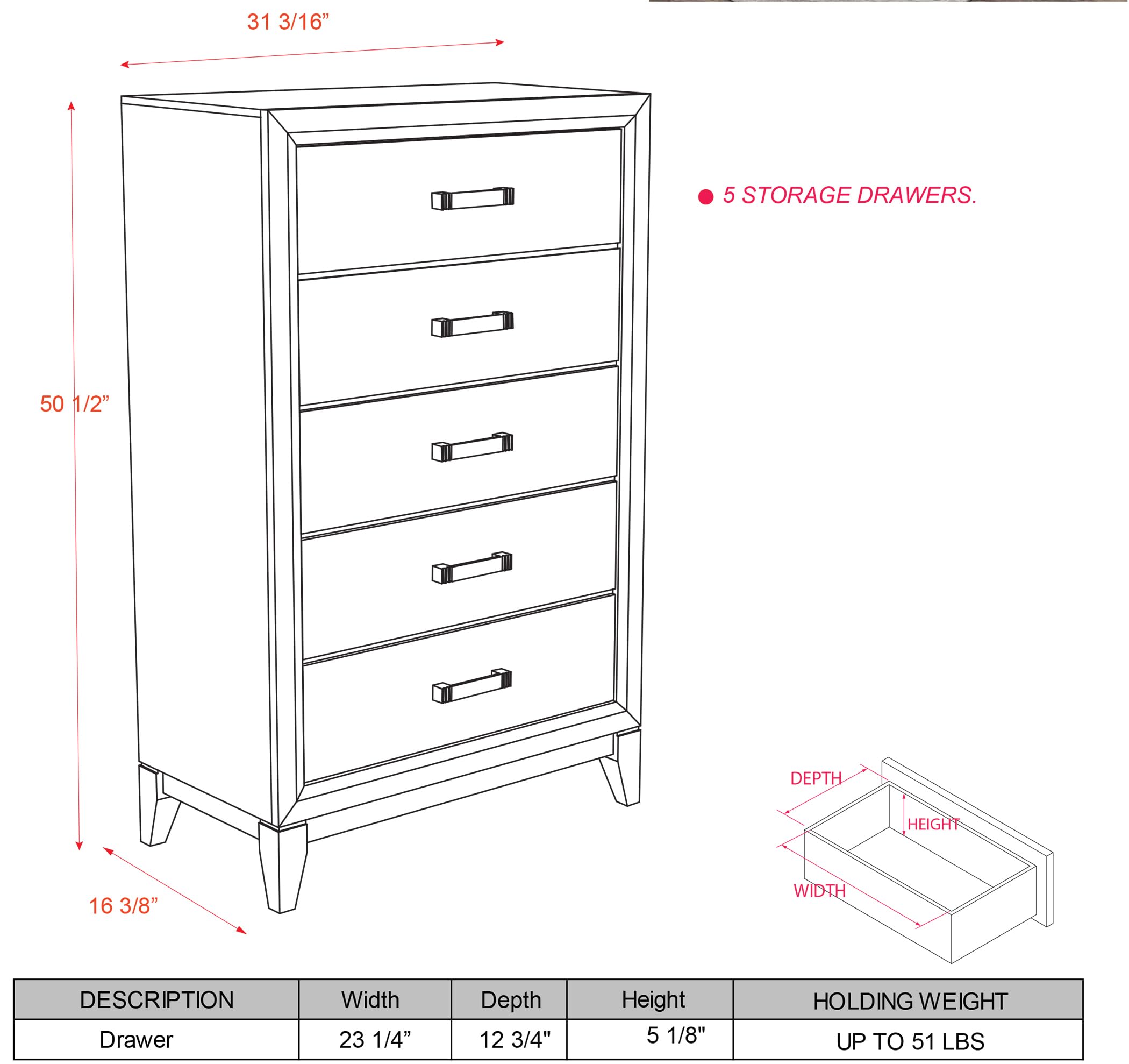 Kings Brand Furniture – Athens 6-Piece Queen Size Bedroom Set with Bed, Dresser, Mirror, Chest & 2 Night Stands | Modern Bedroom Furniture for Master Suite & Guest Room