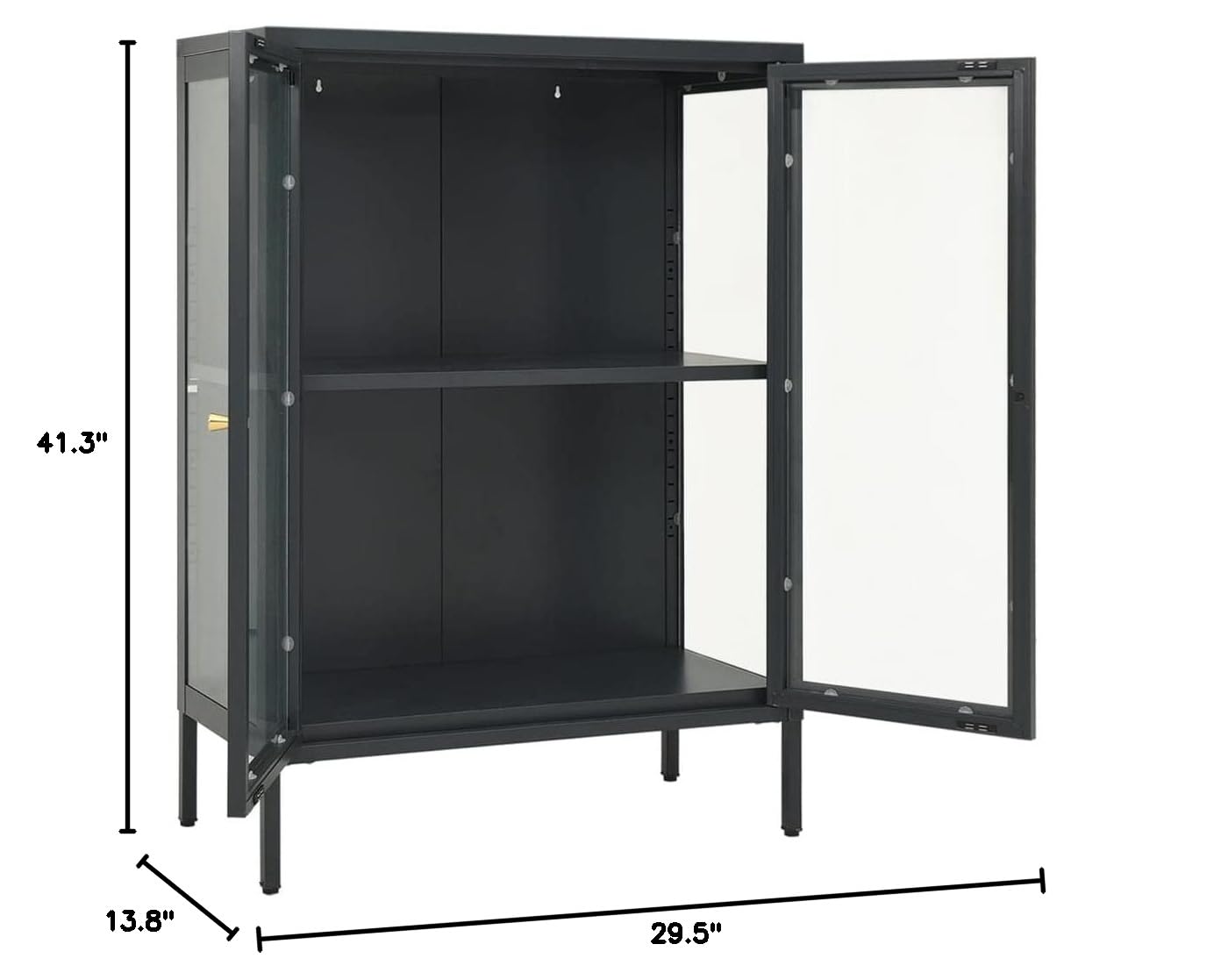 FAMIROSA Modern Steel Sideboard Cabinet with Adjustable Shelf - 29.5