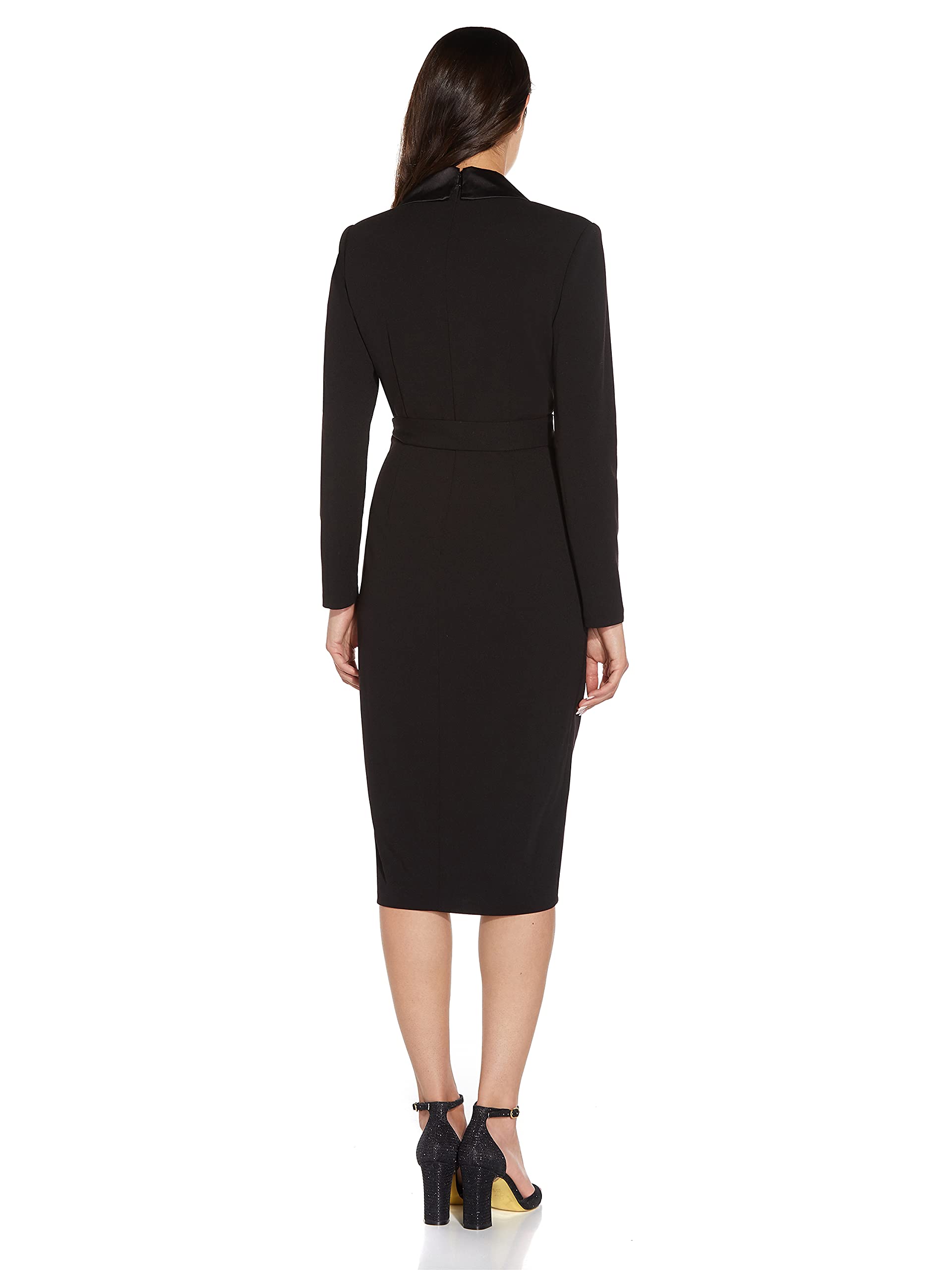 Adrianna Papell Women's Knit Crepe Tuxedo Wrap Dress - Elegant Formal Wear for Weddings, Parties & Office Events