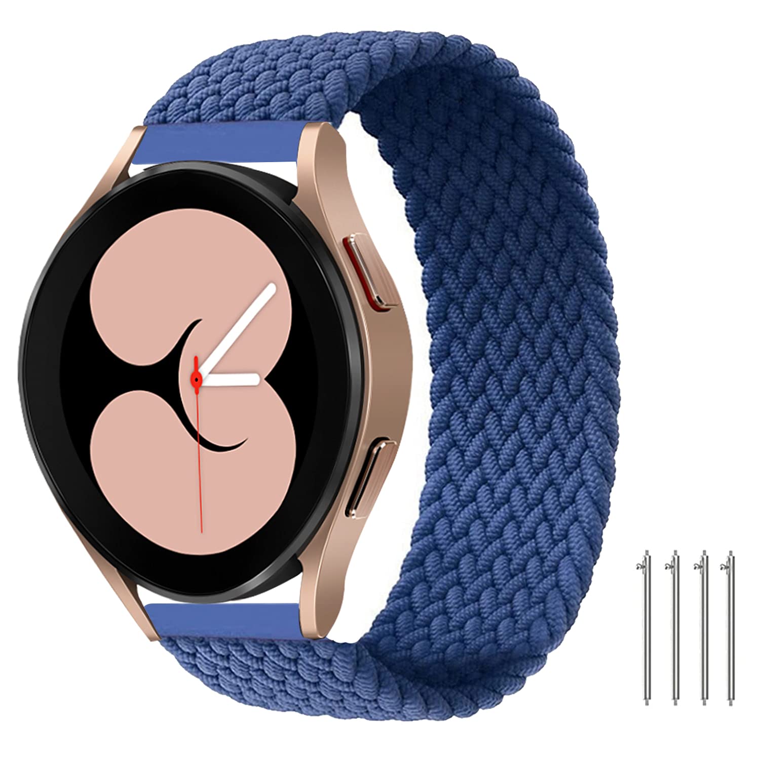 Minggo Solo Loop Braided Band for Samsung Galaxy Watch 4 40mm 44mm - Elastic Woven Replacement Strap Compatible with Galaxy Watch Active/Active 2 40mm 44mm, Galaxy Watch 3 41mm, Watch 4 Classic - Perfect for Workouts, Running, and Everyday Wear