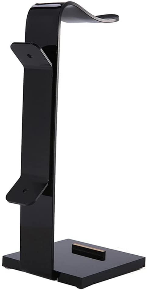 Universal Acrylic Headphone Stand Holder - Durable Gaming Headset Hanger & Display Bracket for Desk Organization (Black) - Perfect for Gamers, Streamers & Home Office Setup