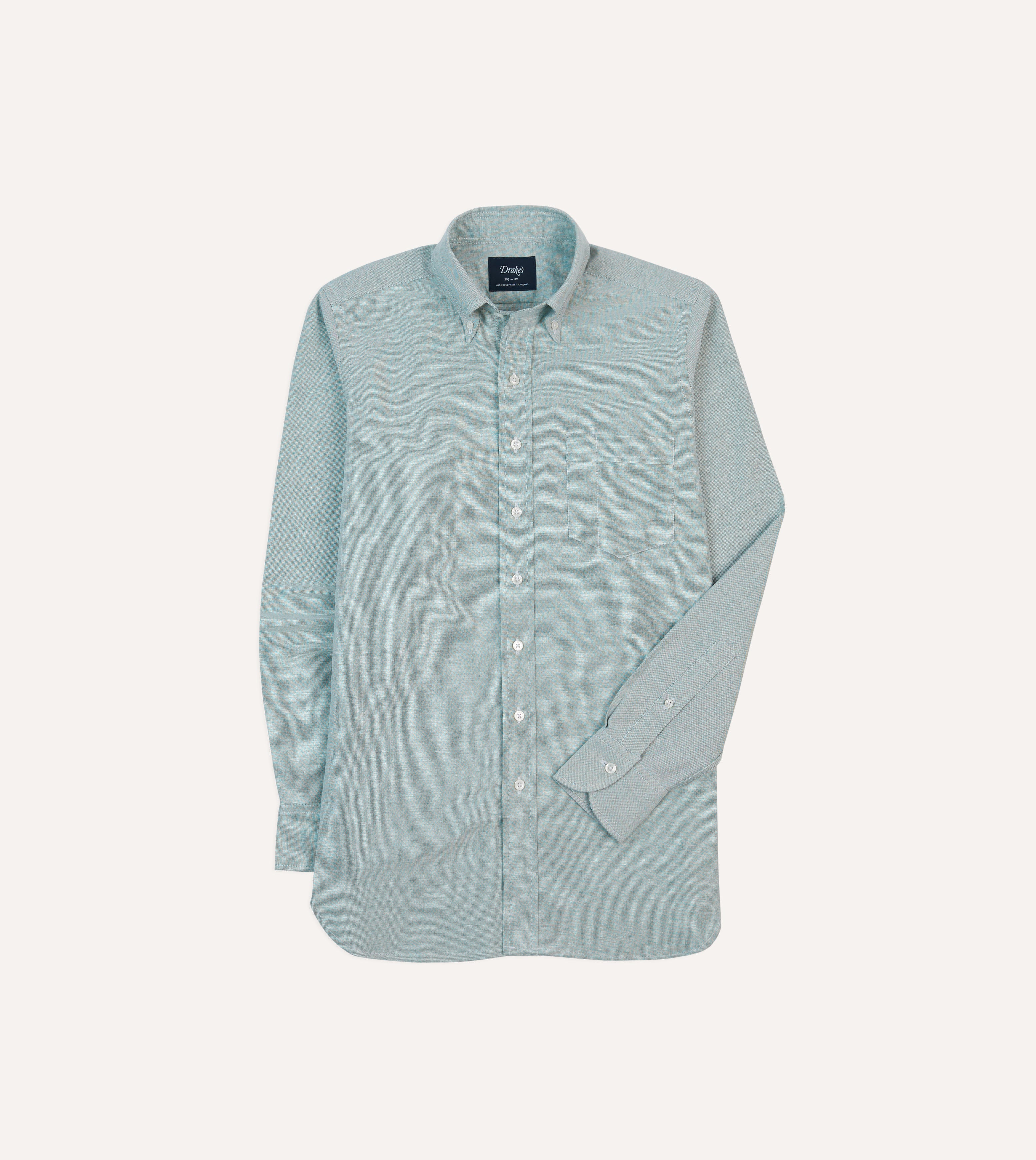 Premium Green Cotton Oxford Button Down Shirt for Men - Comfortable Casual & Business Wear - Perfect for Office, Travel & Outdoor Activities