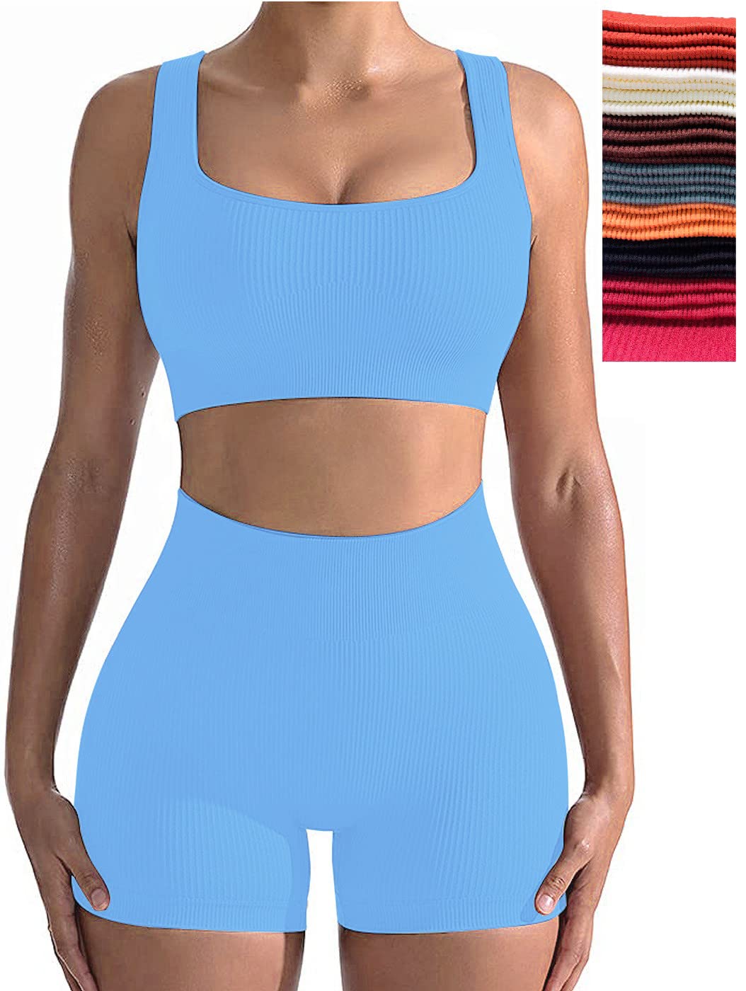 Seamless 2-Piece Workout Sets for Women - Sexy One Shoulder Sports Bra & High Waist Yoga Shorts | Gym, Running & Yoga Outfits