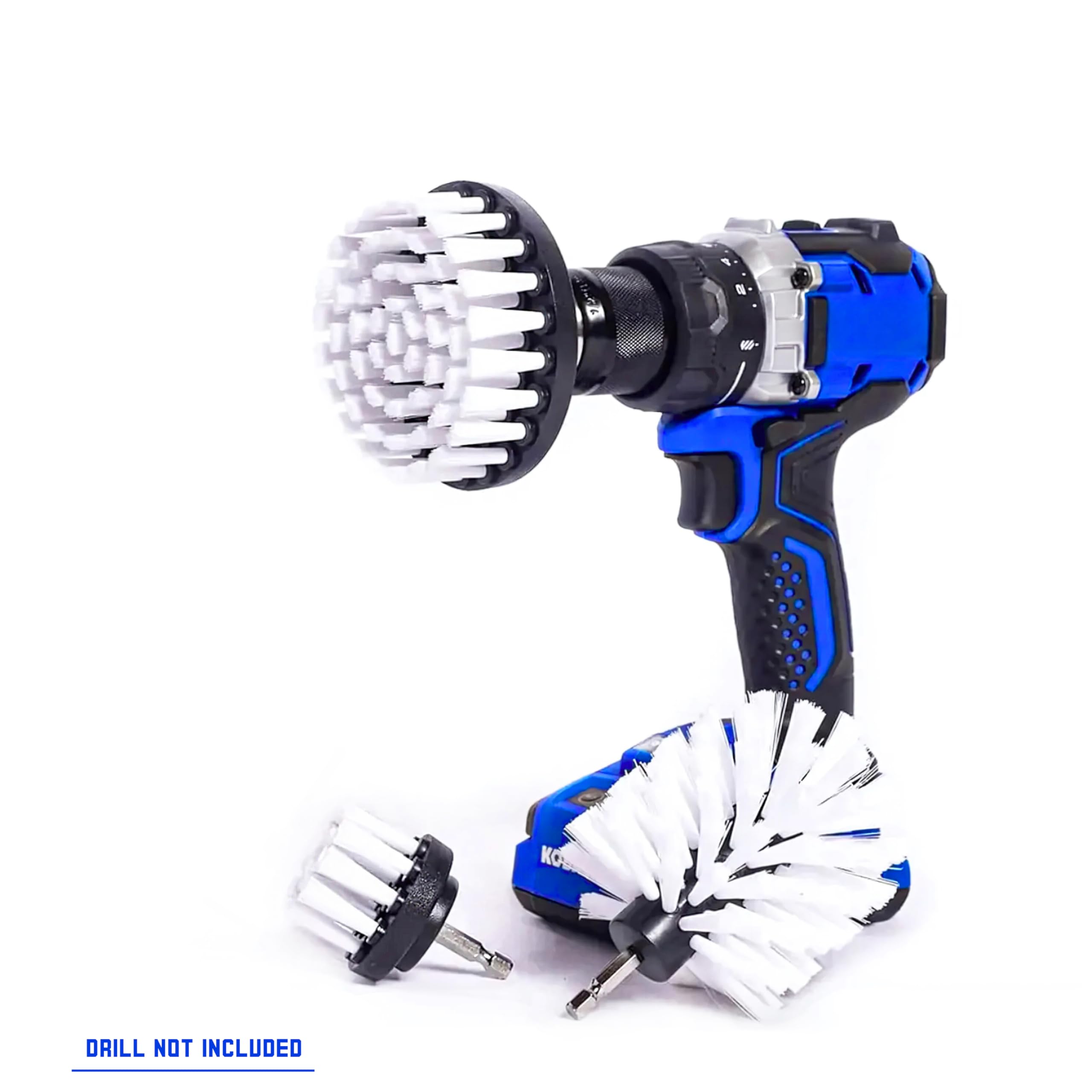 Diamond Shine 3-Pack Soft Drill Brush Attachment - Converts Drill to Electric Scrubber for Car Detailing, Carpet Cleaning, Upholstery & Glass - Perfect for Auto Detailing, Home Deep Cleaning & DIY Projects