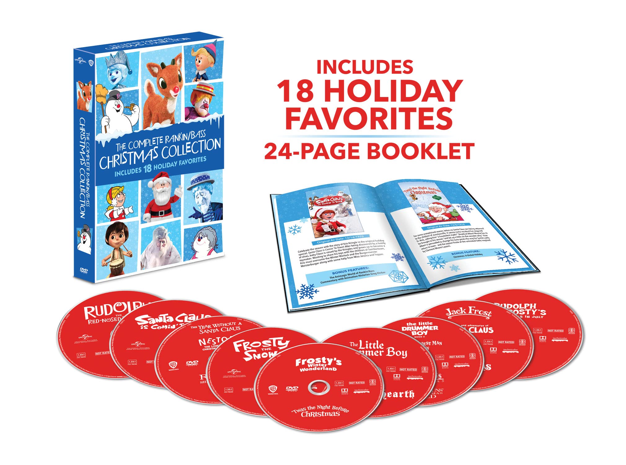 The Complete Rankin/Bass Christmas Collection DVD Set - Classic Holiday Movies for Family Movie Nights & Christmas Traditions