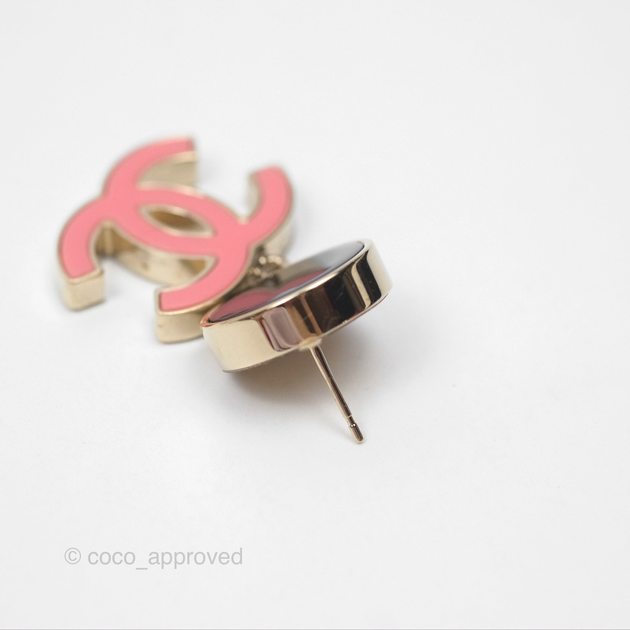 Chanel CC Logo Enamel Pink & Black Drop Earrings - Luxury Fashion Jewelry for Women, Perfect for Parties, Weddings & Special Occasions