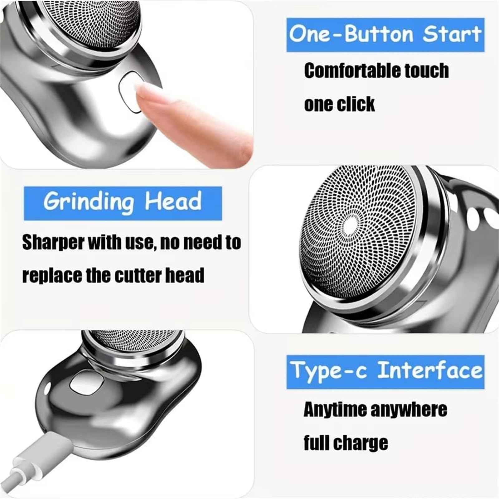 2025 Mini Portable Electric Shaver for Men & Women - USB Rechargeable Wet/Dry Travel Razor - Peachloft Compact Facial & Body Hair Trimmer - Perfect for Gym, Travel & Daily Grooming