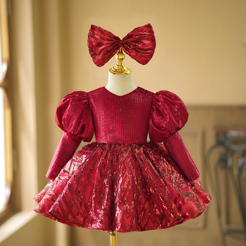 Adorable Baby Girl Puffy Piano Pageant Dress - Toddler Birthday Princess Gown for Special Occasions | Perfect for Pageants, Birthday Parties & Photo Shoots