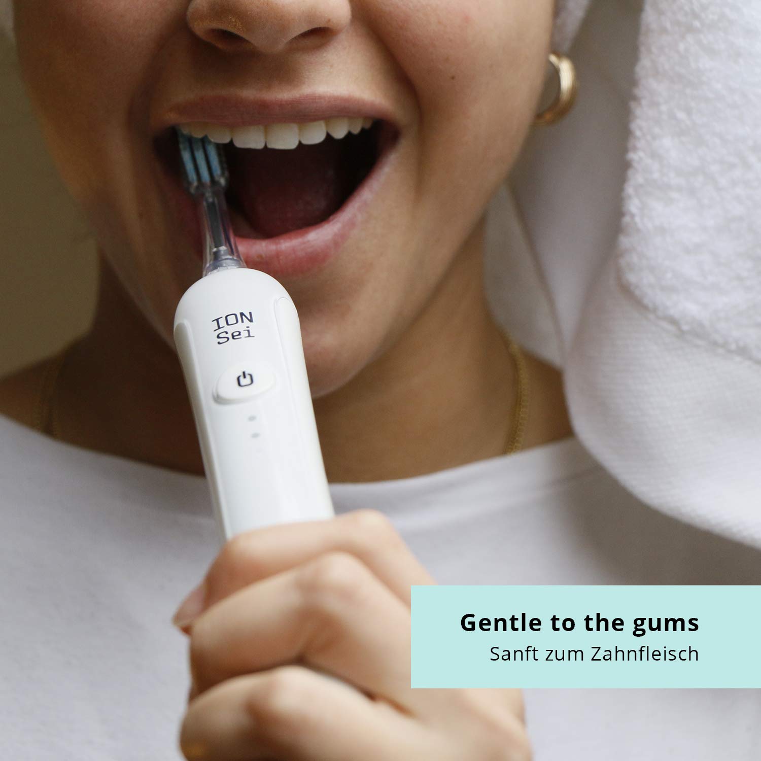 ION-Sei Electric Toothbrush with Patented Ionic Technology from Japan - Lake Blue | Advanced Plaque Removal & Teeth Whitening for a Healthier Smile | Perfect for Travel & Daily Oral Care