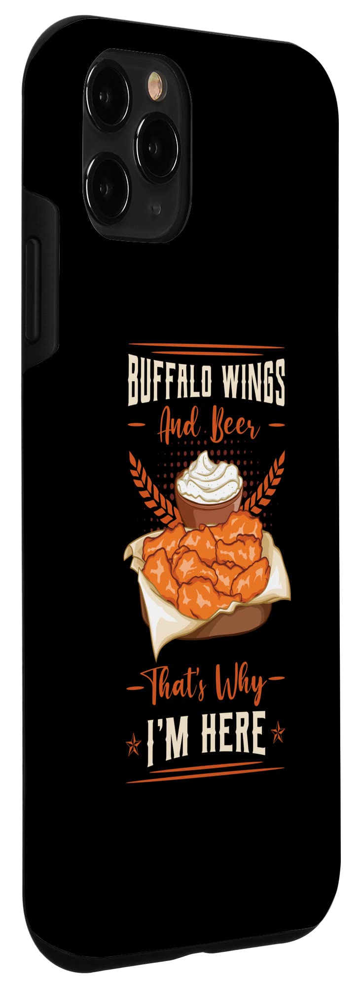 iPhone 11 Pro Case with Buffalo Wings & Fried Chicken Design - Durable Protective Phone Cover for Food Lovers - Perfect for Wing Nights, Sports Bars & Chicken Enthusiasts
