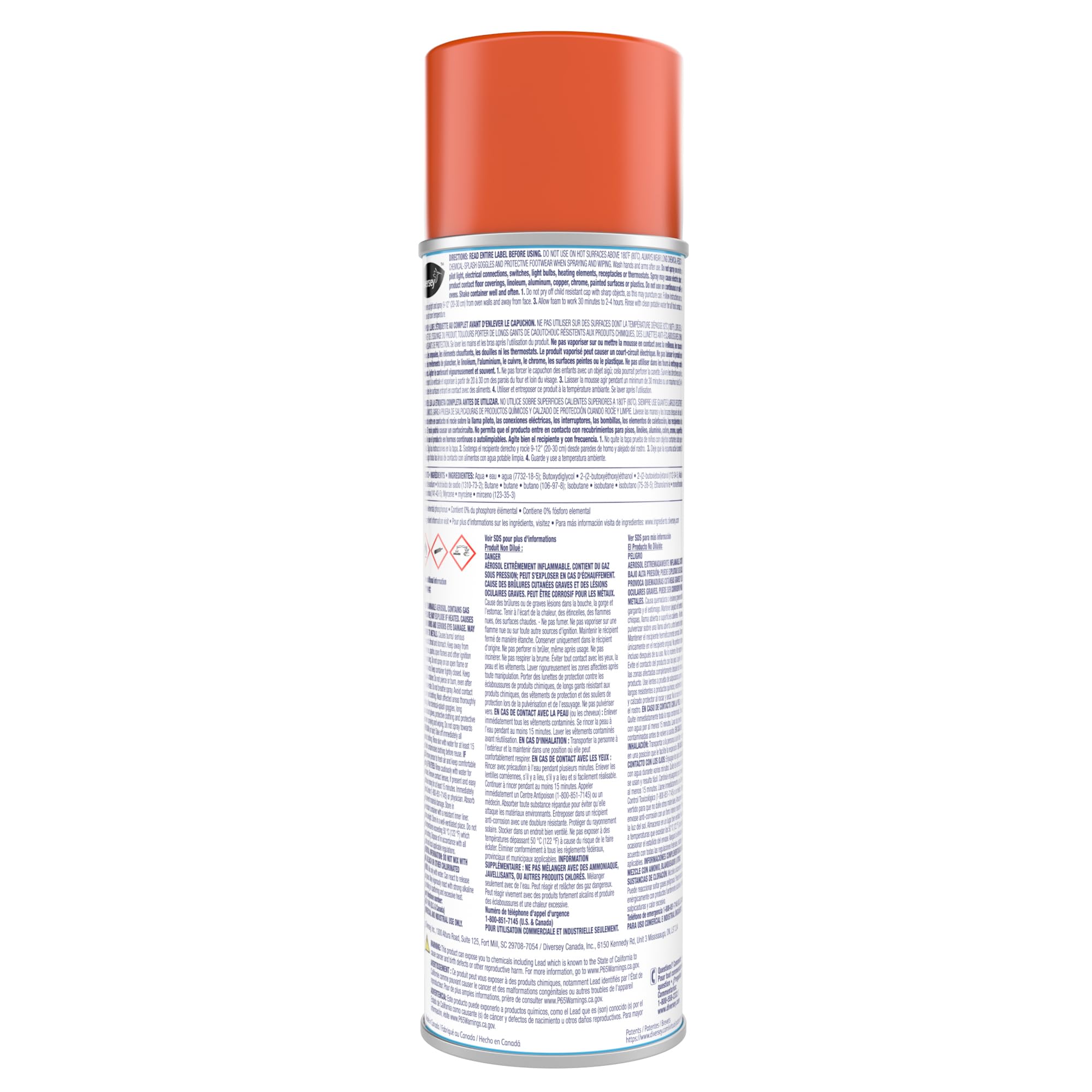 Diversey CBD991206 Professional Oven & Grill Cleaner - Heavy Duty Spray for Baked-On Grease Removal, 19oz Aerosol | Perfect for Commercial Kitchens, Restaurants & Home BBQ Cleaning