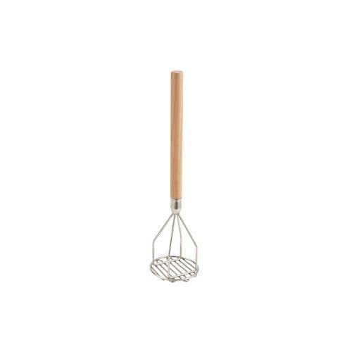 Wooden Handle Potato Masher - Round Kitchen Tool for Smooth Mashed Potatoes - Perfect for Mashing Potatoes, Vegetables & More - Ideal for Home Cooking & Professional Kitchens