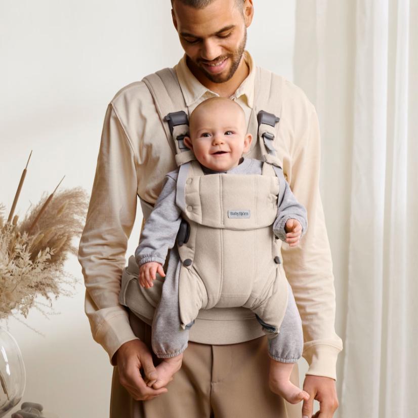 Baby Bjorn Baby Carrier Harmony - Light Beige Melange | Ergonomic & Adjustable Infant Carrier for Newborn to Toddler | Perfect for Hands-Free Parenting, Hiking & Travel
