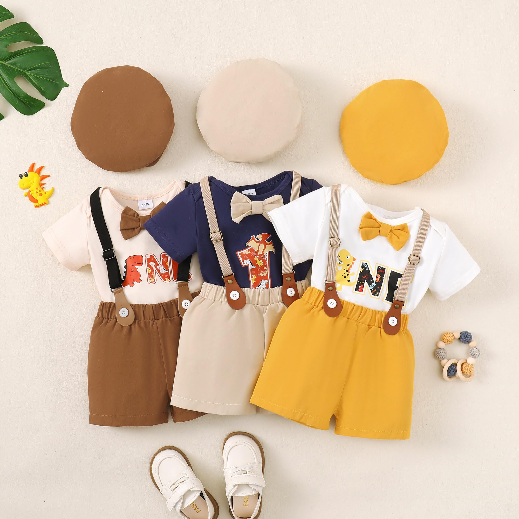 Baby Boy Summer Clothes - Cute Infant Gentleman Suit with Bodysuit & Suspenders Shorts Outfit | Perfect for Birthday Parties, Photo Shoots & Special Occasions