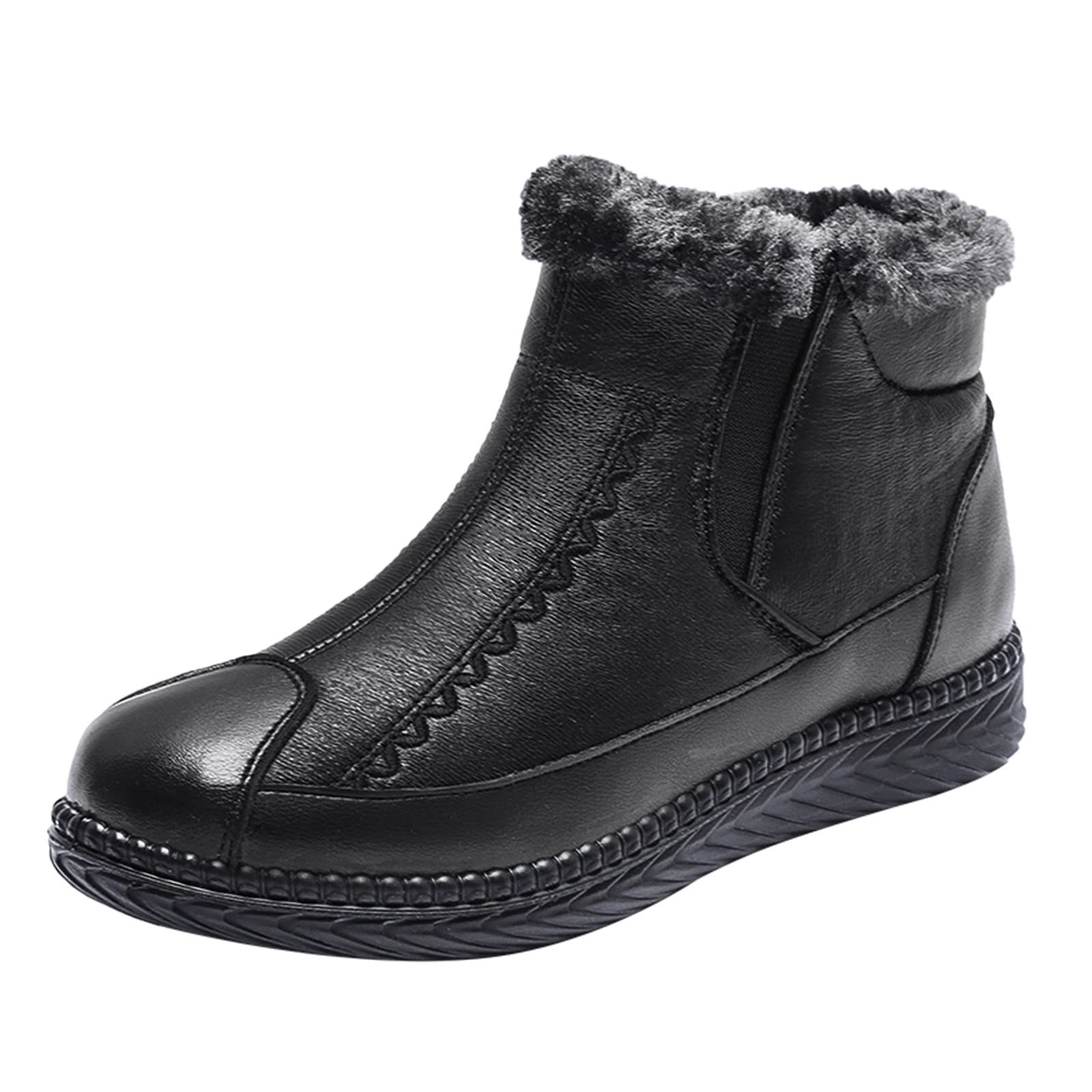 1957 Women's Winter Snow Boots - Waterproof Slip-On Ladies Boots with Velvet Lining & Elastic Band for Hiking, Walking & Outdoor Activities | Warm Flat Sole Boots for Snowy Weather & Winter Adventures