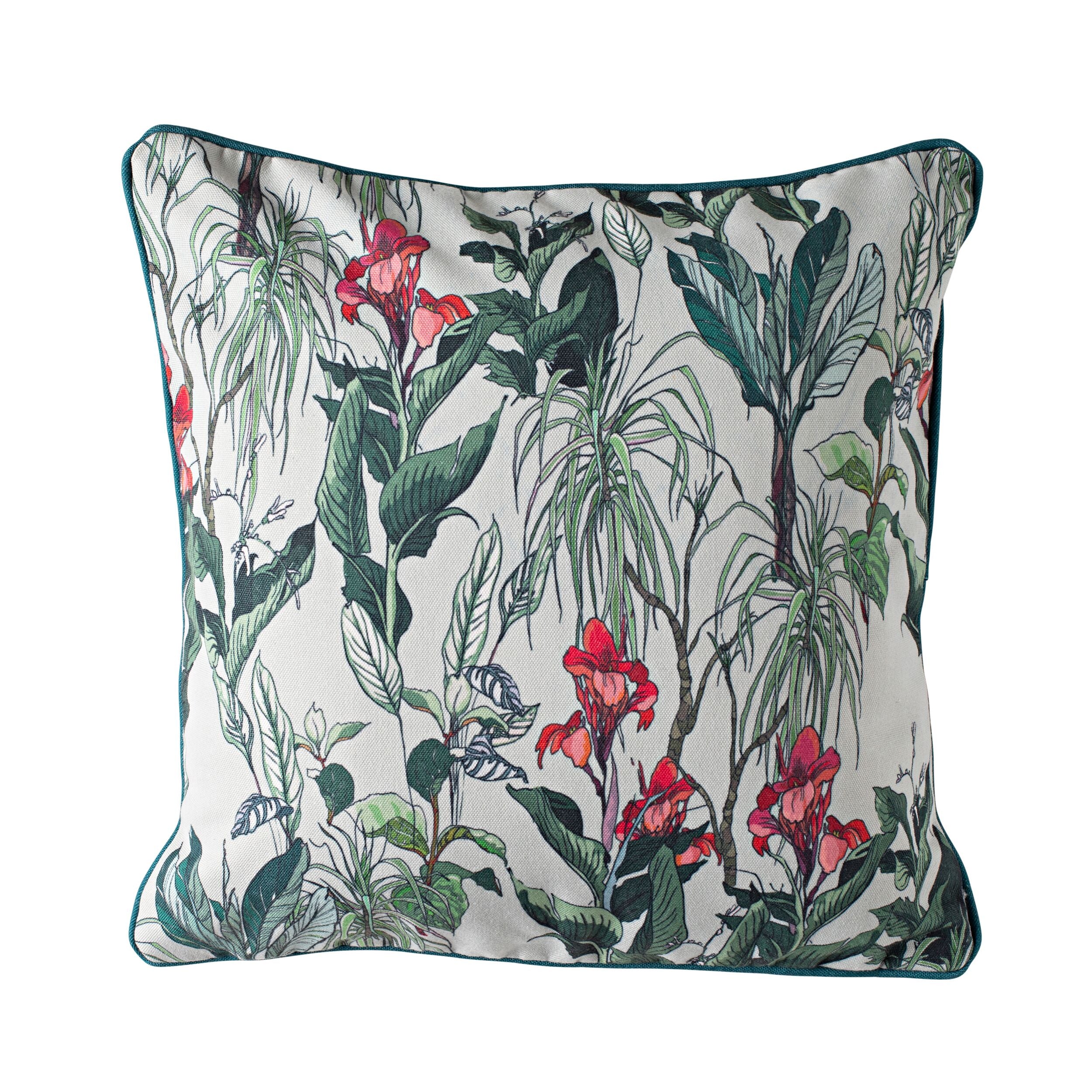 Aruba Tropical Leaf Cushion 18x18 Inch - Waterproof Outdoor/Indoor Throw Pillow Cover for Patio, Sofa, Bedroom Decor - Boho Home Accessories