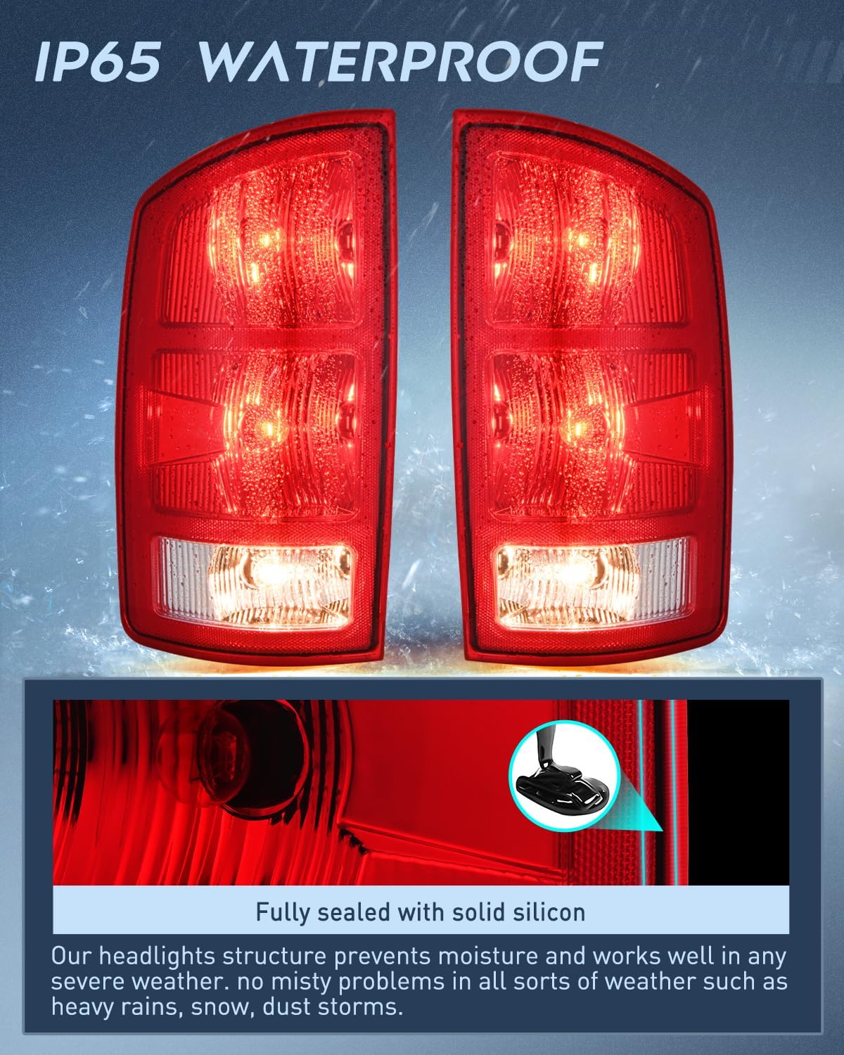 2002-2006 Dodge Ram 1500/2500/3500 Taillight Assembly Replacement - OE Style with Bulbs for Driver & Passenger Side - Perfect for Truck Restoration & Night Driving Safety