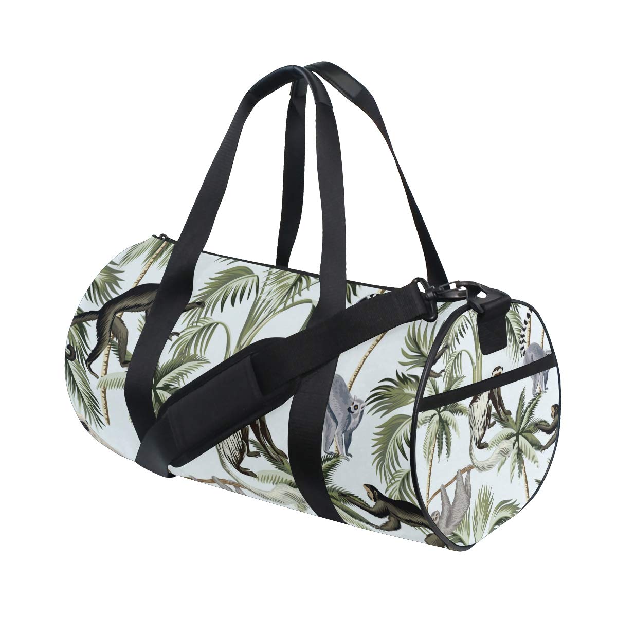 Gym Sports Bag for Men & Women - Durable Sloth & Palm Trees Design Travel Duffel Bag - Perfect for Workout, Travel & Beach Trips
