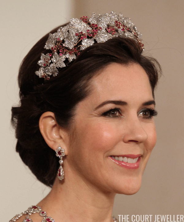 PRINCESS MARY Danish Ruby Bridal Tiara - Elegant Wedding Crown for Brides, Royal-Inspired Headpiece for Weddings, Prom & Special Occasions
