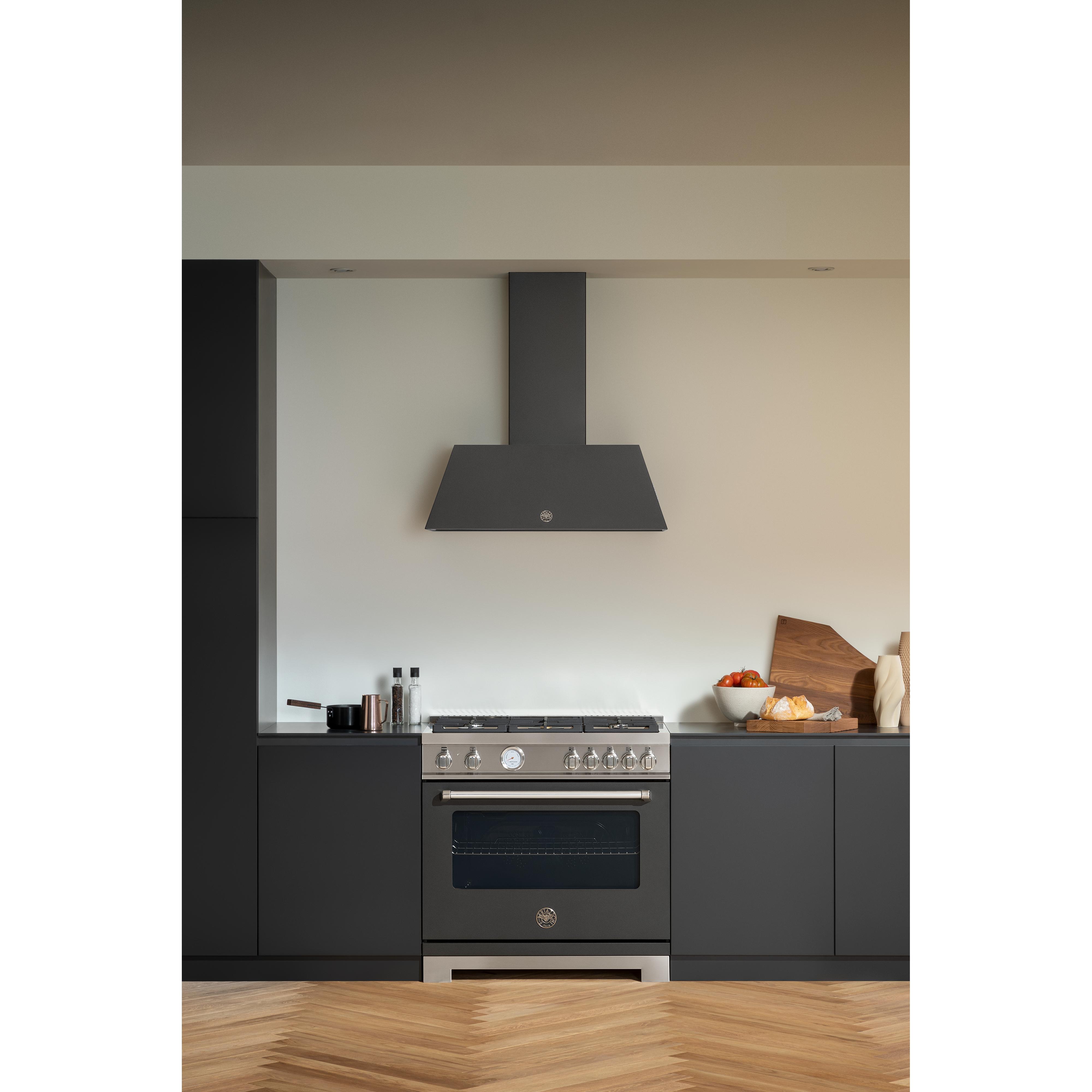 Bertazzoni 36 Inch Freestanding Gas Range MAS365GASNEV - Professional Stainless Steel Gas Stove with 5 Sealed Burners & Convection Oven - Perfect for Home Chefs & Modern Kitchens