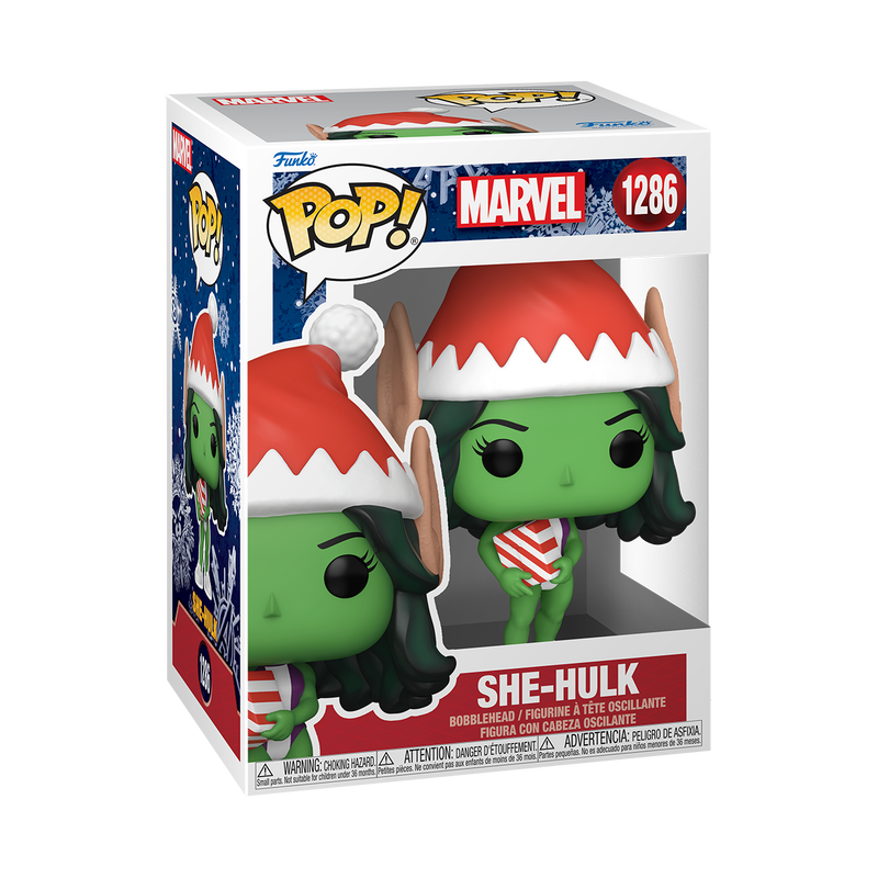 She Hulk Funko Pop Marvel Holiday 1286 Collectible Figure with Protector Case - Perfect for Marvel Fans, Gift Giving, and Display in Home or Office