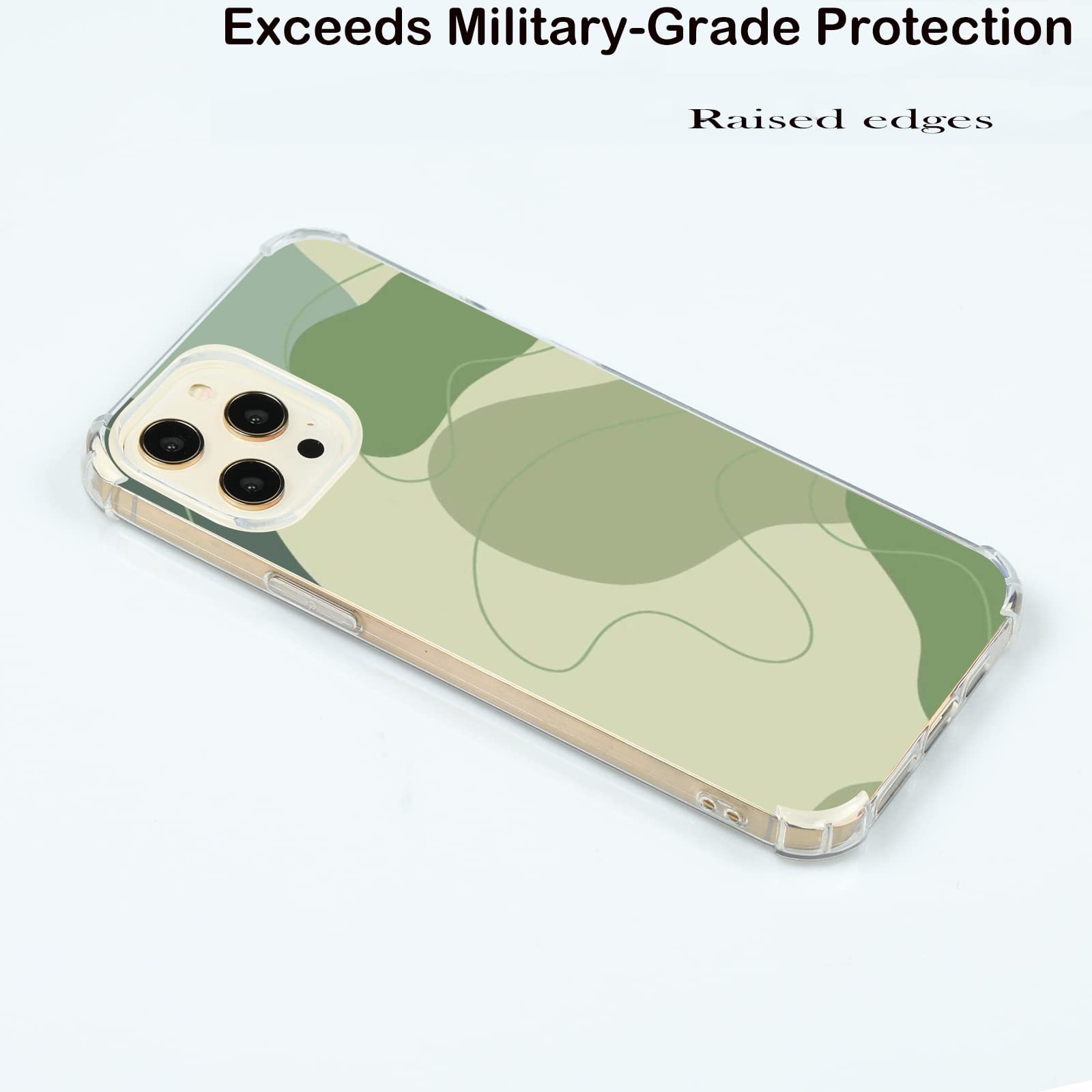 Sage Green Swirl iPhone 12 Pro Max Case - Minimalist Boho Abstract Design, Flexible TPU Bumper Cover with Wireless Charging Support | Trendy Protective Phone Cover for Everyday Use, Travel & Work