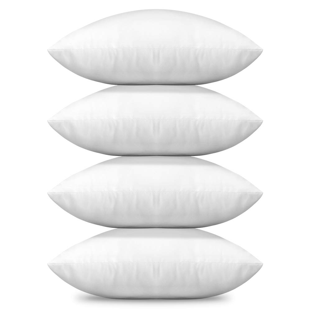 OTOSTAR 18x18 Inch Square Throw Pillow Inserts, Set of 4 - Premium Couch, Sofa & Bed Cushion Stuffer - Soft White Decorative Pillow Forms for Living Room, Bedroom & Home Decor