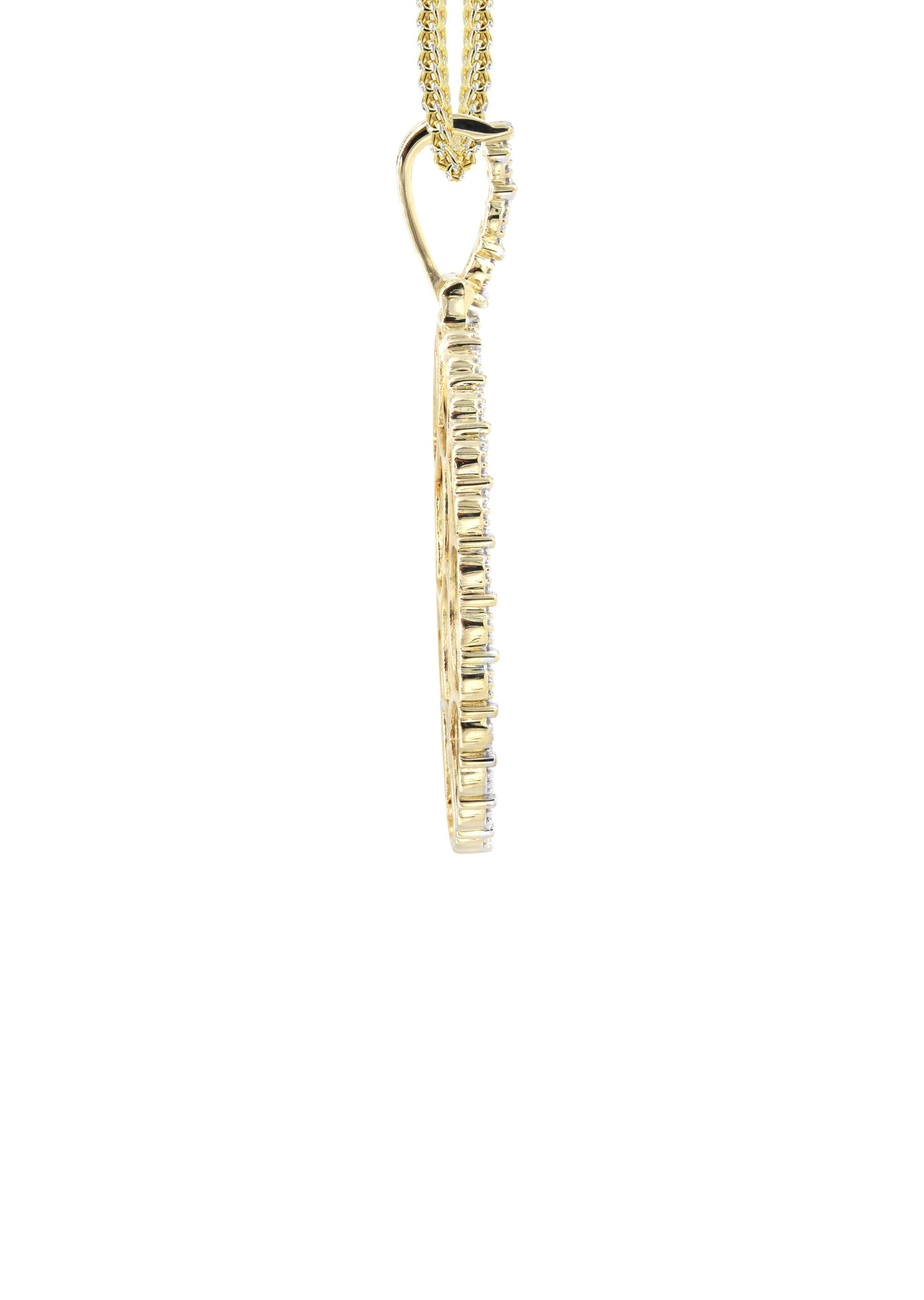 10K Yellow Gold Small Diamond Oval Picture Pendant Necklace for Women - 17 Grams | Elegant Photo Locket Jewelry Gift for Mom, Wife, Girlfriend | Perfect for Anniversaries, Birthdays & Special Occasions