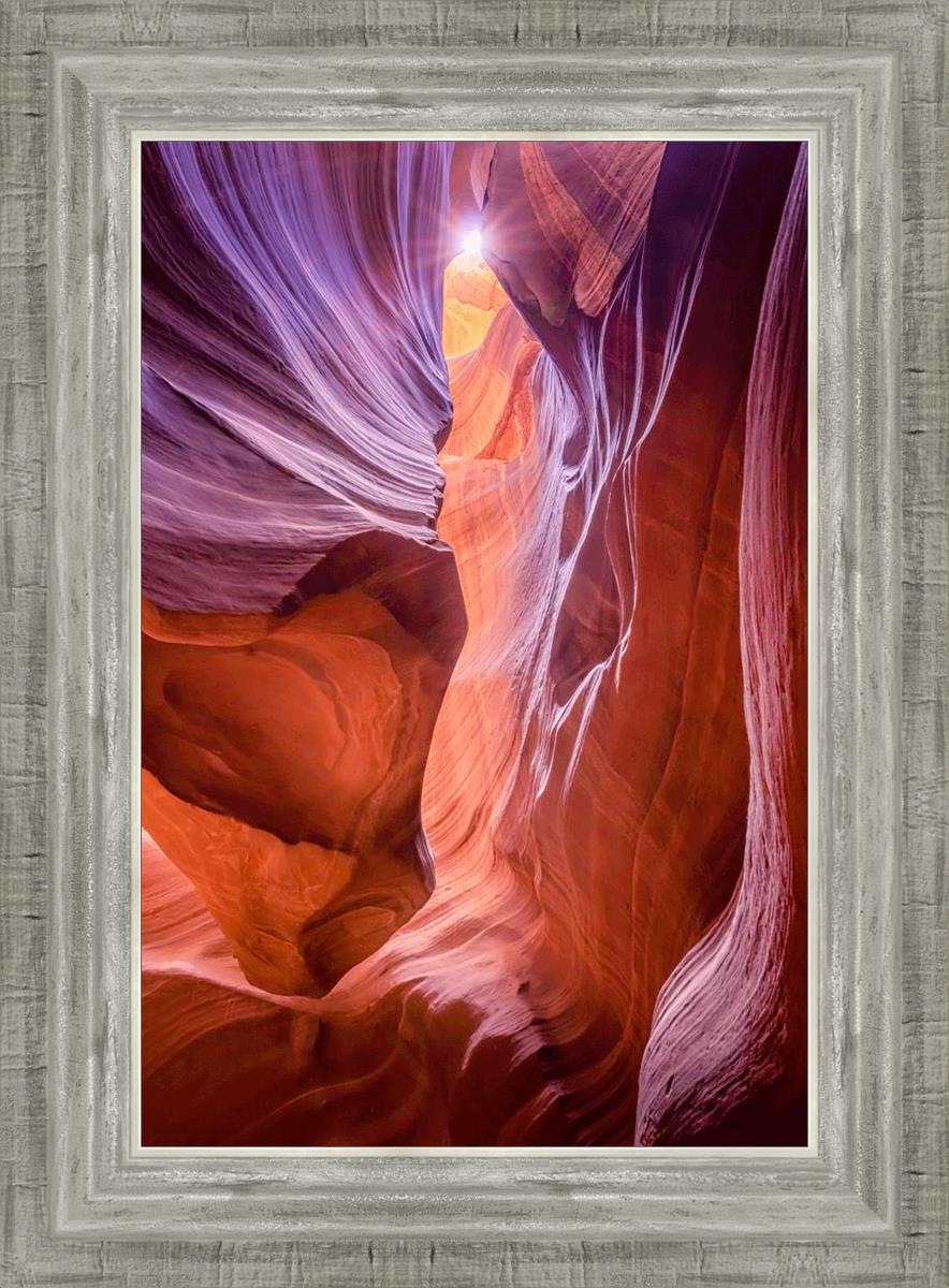 Antelope Canyon Sunburst Wall Art - Stunning Desert Landscape Photography Print for Home & Office Decor | Perfect for Living Room, Bedroom, or Office Wall Display