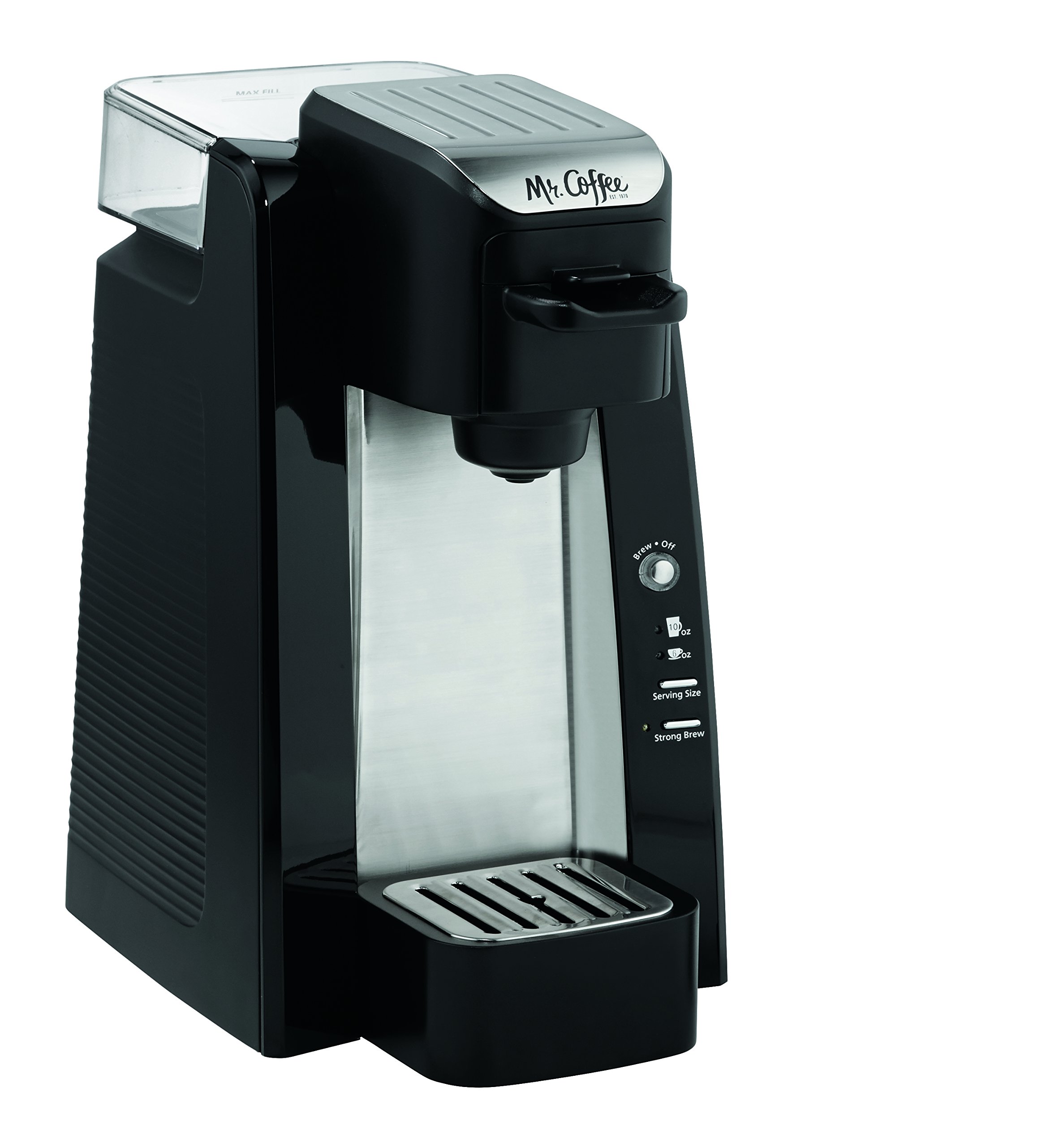 Mr. Coffee BVMC-SC500-2 Single-Serve K-Cup Coffee Maker, Black with Silver Panel - Compact Brewing for Home, Office & Dorm Rooms | Fast & Easy Coffee Machine for Keurig K-Cups