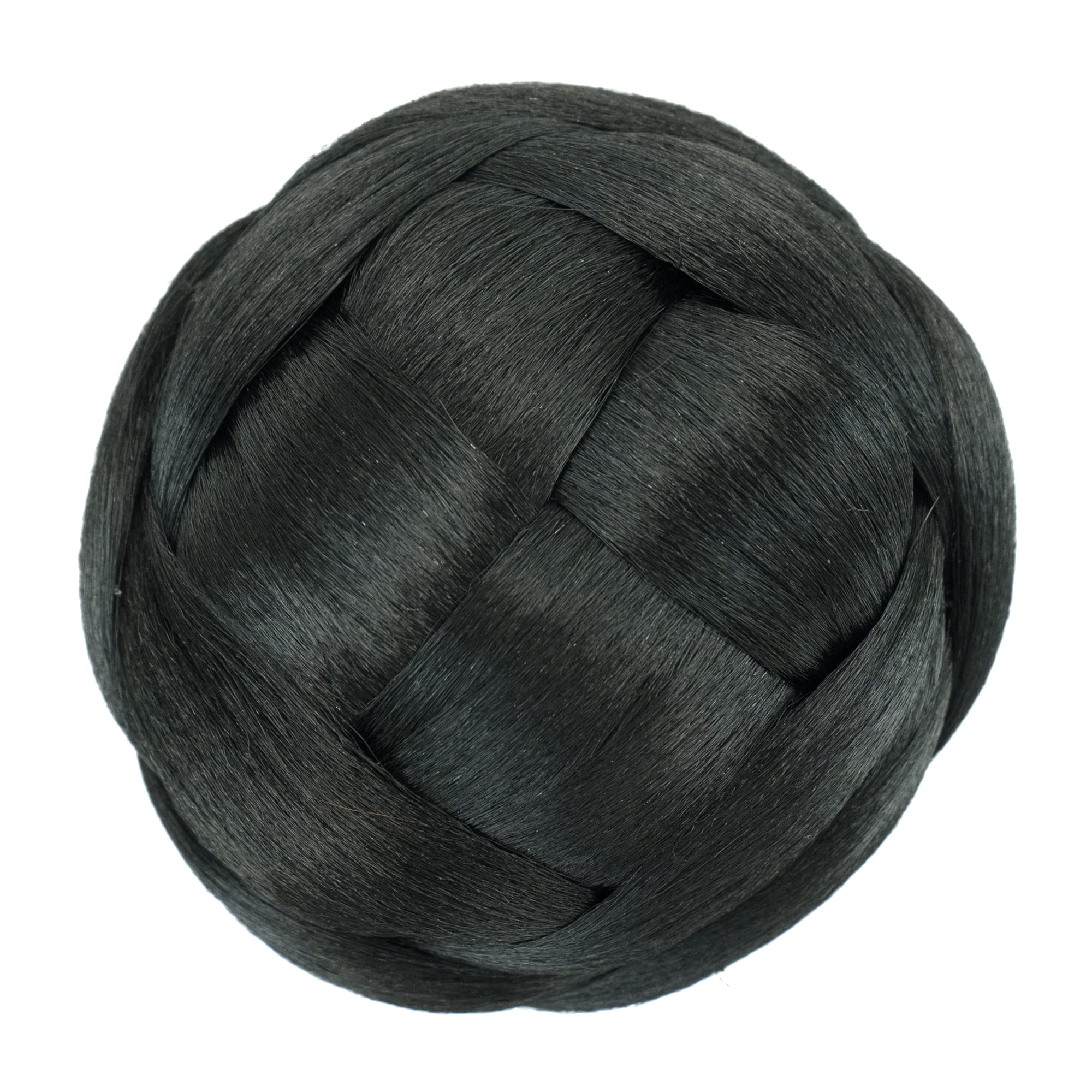 IMISSU Medium Size Braided Chignon Hair Donut - Dancer Hair Cover & Bun Maker for Women - Hair Accessories for Updo, Wedding, Party - Black (Perfect for Ballet, Performances & Special Occasions)