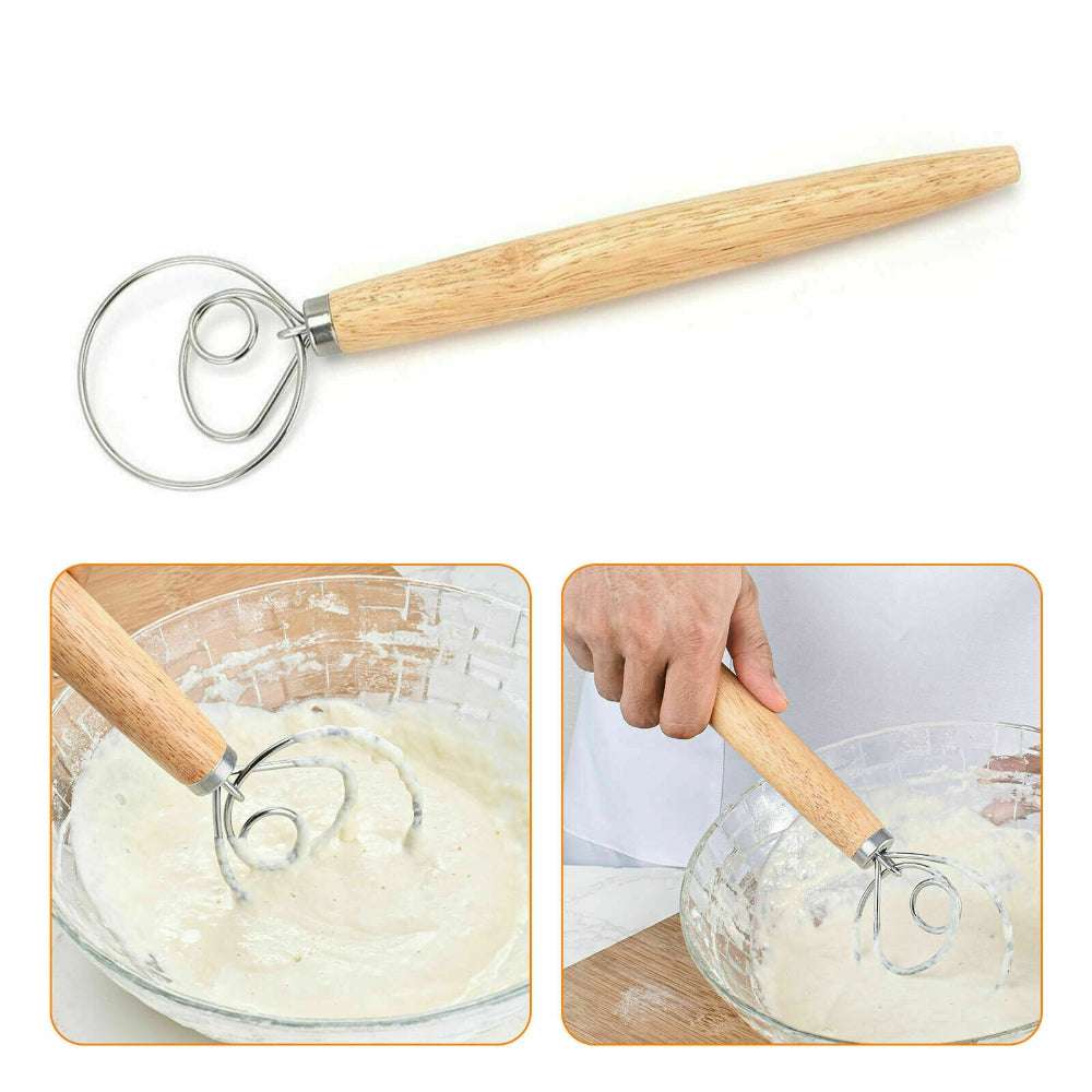 13-Inch Stainless Steel Large Wire Whisk - Heavy Duty Baking Dough Mixer for Bread, Cakes, Cookies & Pastries - Perfect for Home Bakers & Professional Chefs
