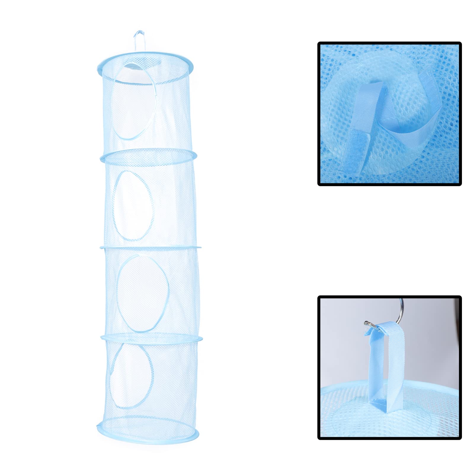 Foldable Hanging Basket - Portable Clothes Drying Rack for Underwear, Socks, Shoes & Sweaters | Space-Saving Laundry Organizer for Small Spaces, Apartments & Travel | Breathable Polyester Mesh Drying Net