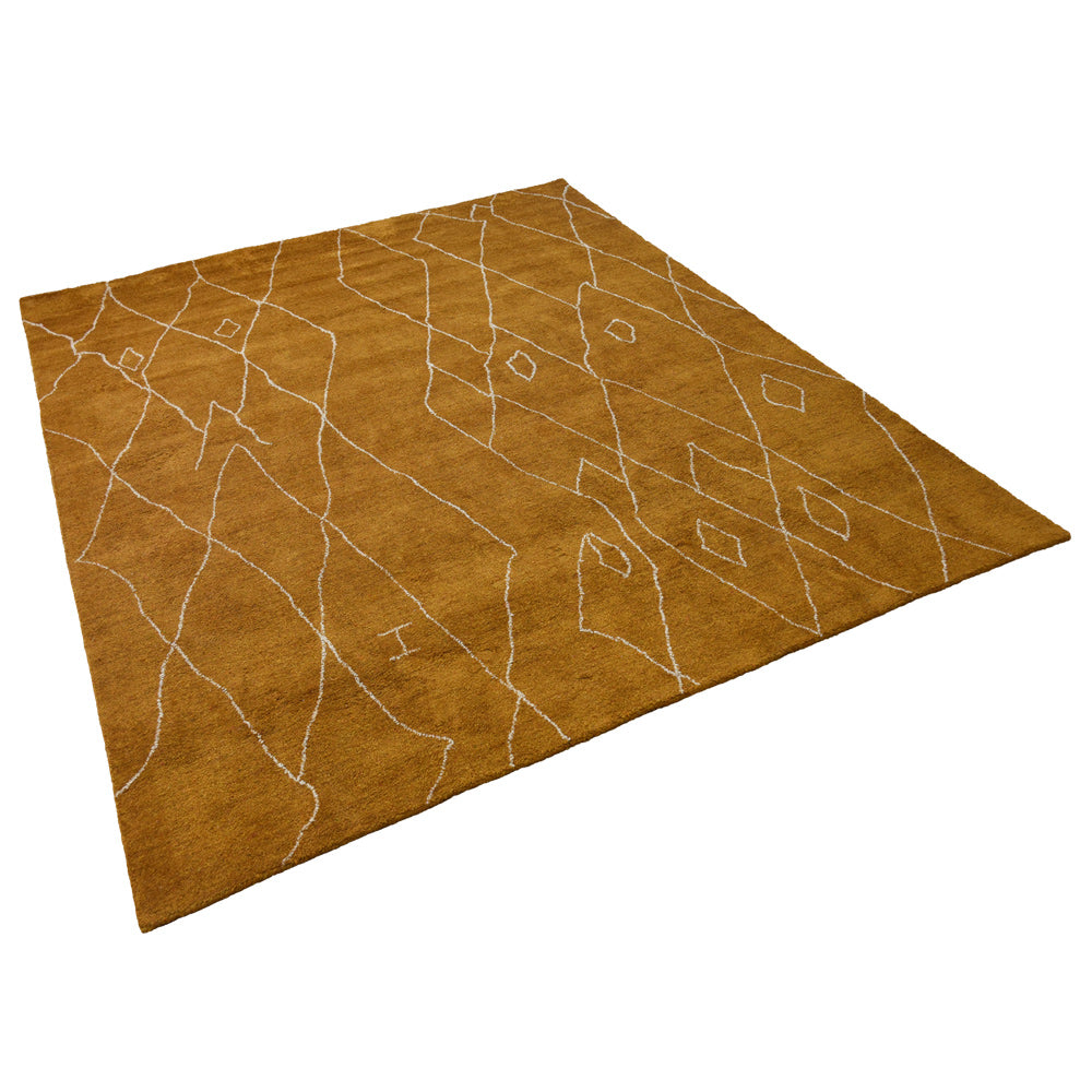Handmade Cube Hand Knotted Rug - Premium Wool Area Rug for Living Room, Bedroom & Office - Soft & Durable Home Decor with Modern Geometric Design