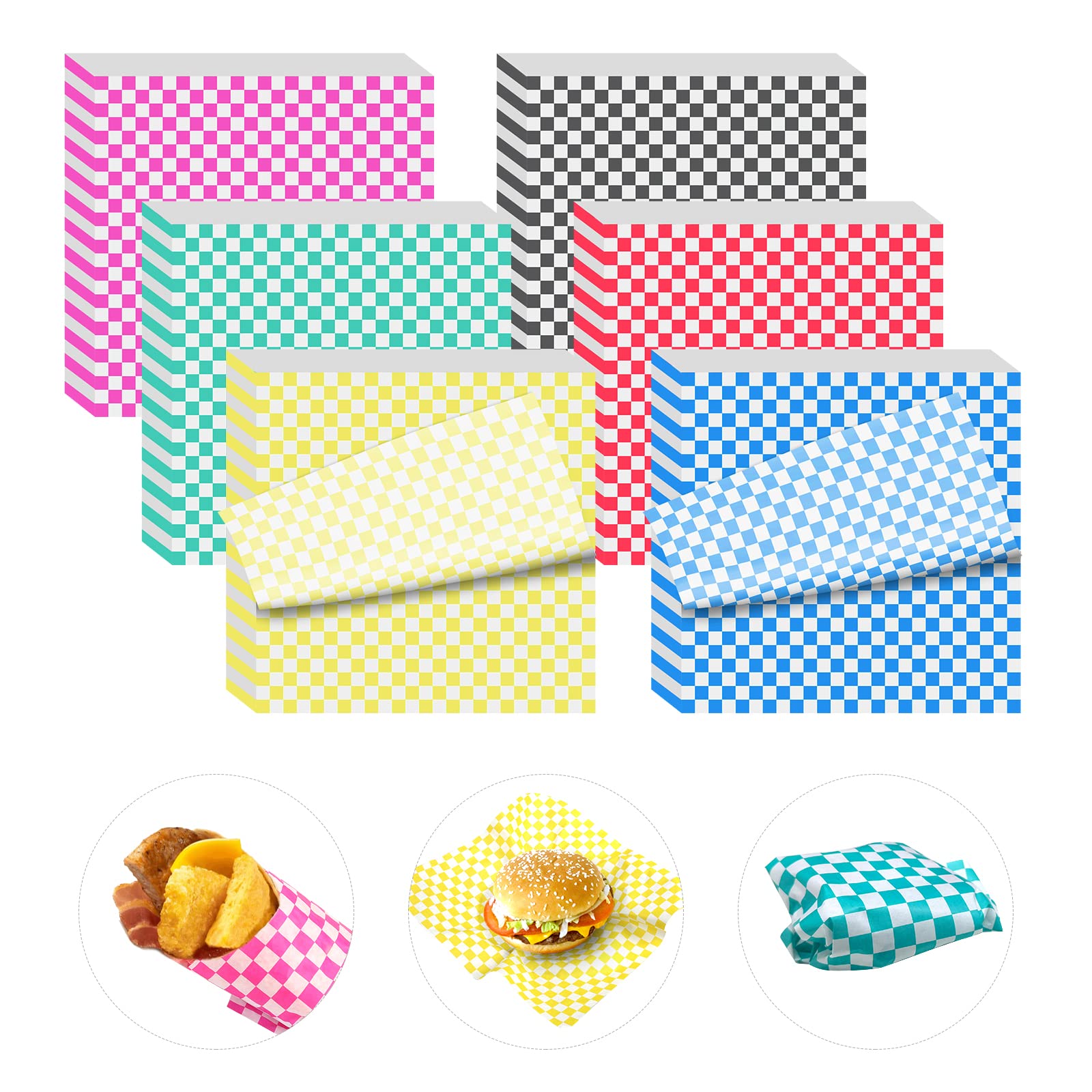 120 Sheets 12x12 Inch Checkered Dry Waxed Deli Paper - Sandwich, Bakery & Food Basket Liners - Perfect for Wrapping Bread, Sandwiches & Displaying Deli Items in Restaurants, Cafes & Food Trucks