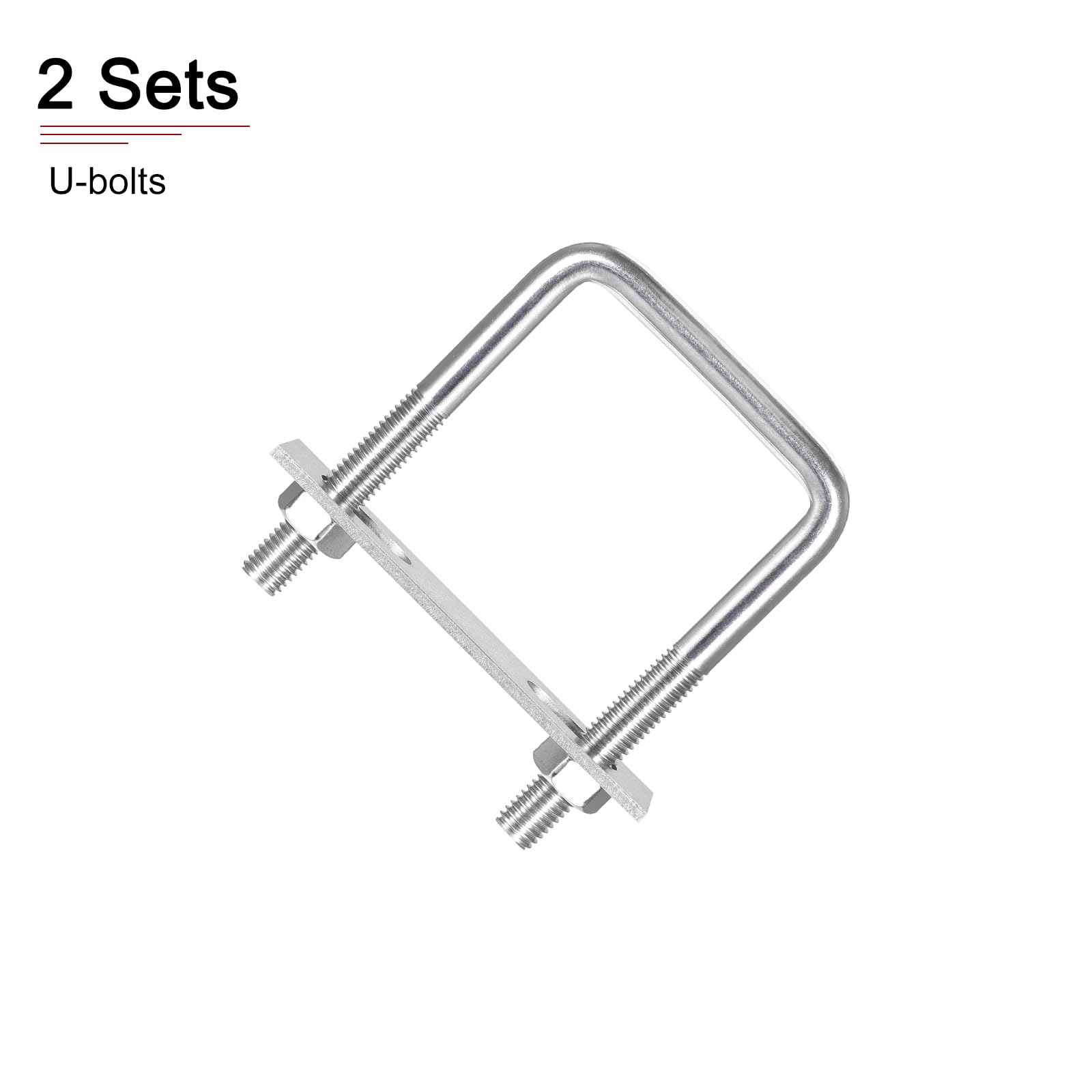 Stainless Steel U Bolts M10x60x100mm - 2 Pack for Trailer Pipe Repair