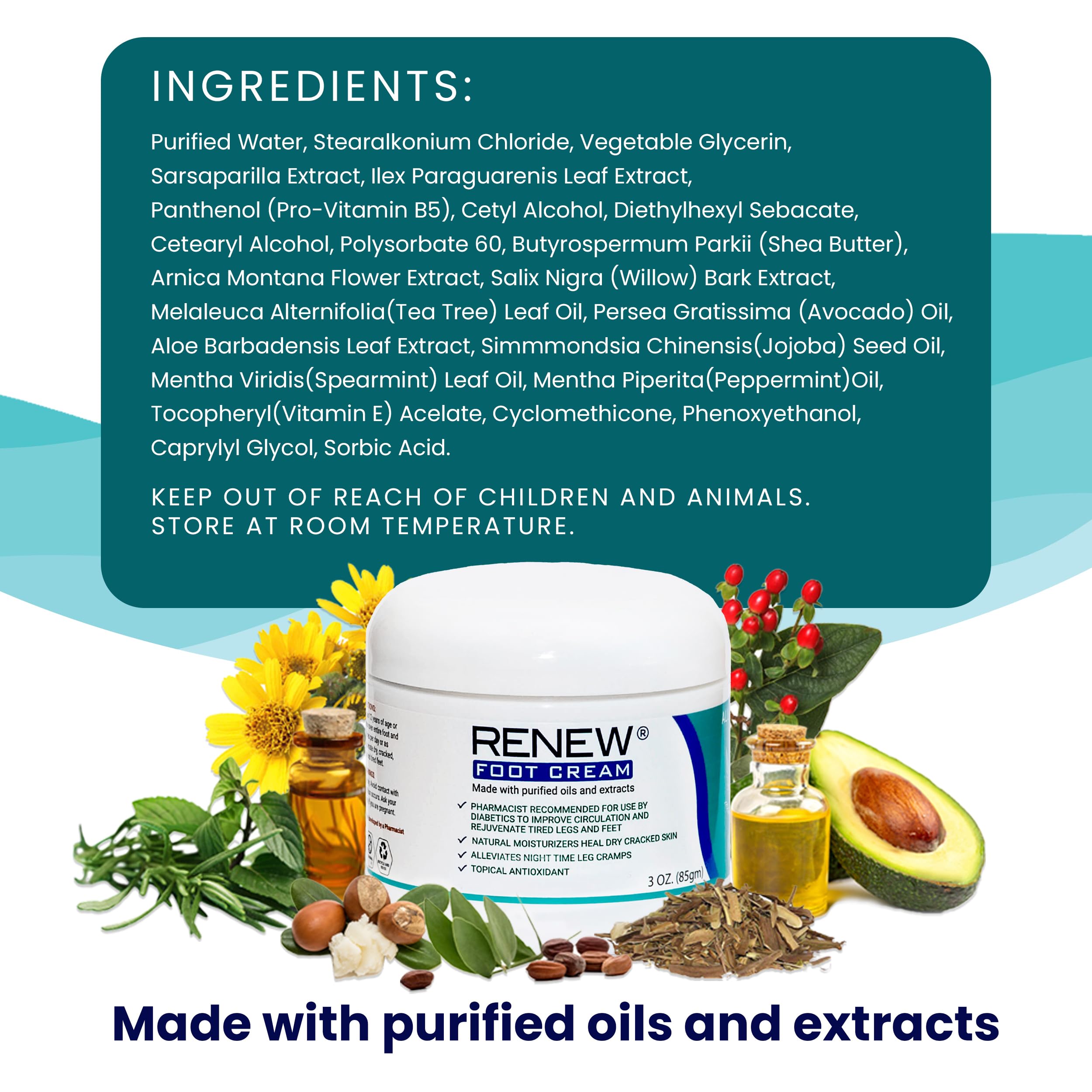 KPW Laboratories All-Natural Foot Cream for Dry Cracked Heels - Hydrating Moisturizer for Women & Men, Promotes Circulation - Perfect for Daily Foot Care & Nighttime Treatment
