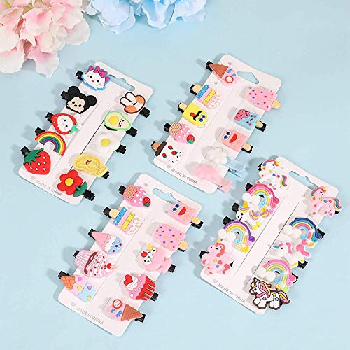 10 Pcs Cute Baby Hair Clips - Ice Cream & Unicorn Hair Barrettes for Girls, Infants, Toddlers & Teens - Perfect for Parties, School & Daily Styling