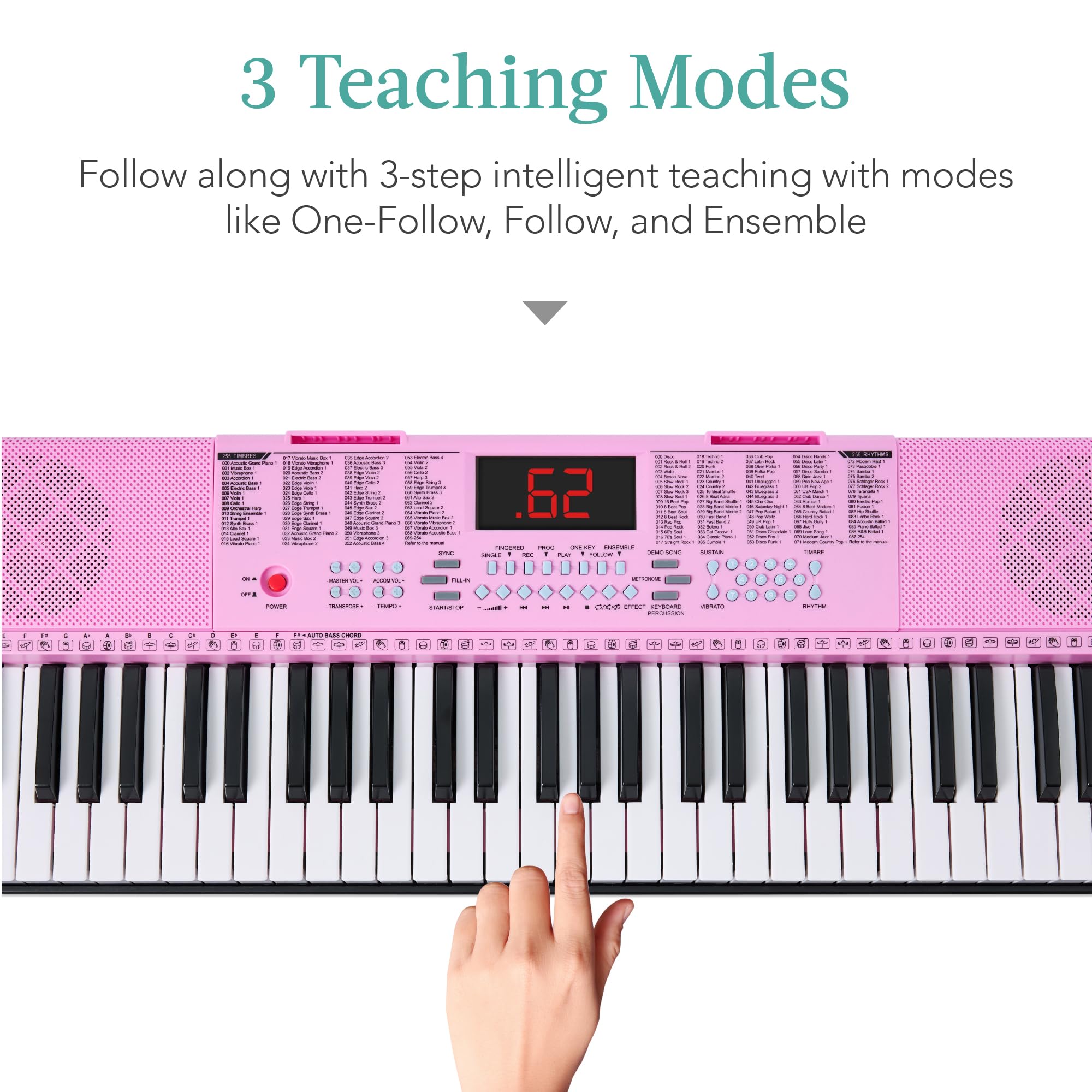 Best Choice Products 61-Key Portable Electronic Keyboard Piano Set with LED Screen, Stand, Bench & Headphones - Pink | Perfect for Beginners, Home Practice & Music Lessons
